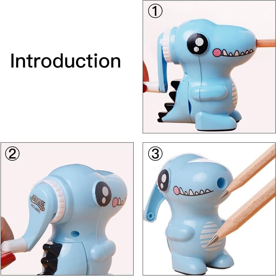 Sacapuntas Manual de Dinosaurio Rosa y Azul NingMengXYRHZB