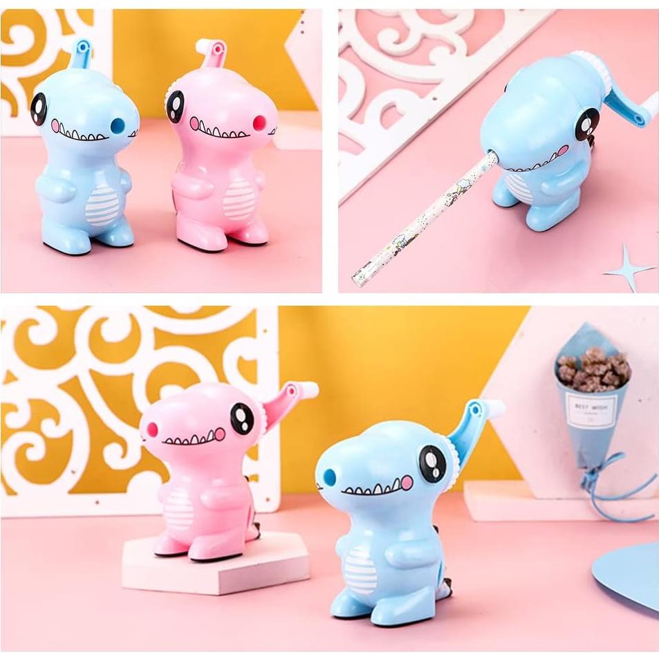 Sacapuntas Manual de Dinosaurio Rosa y Azul NingMengXYRHZB