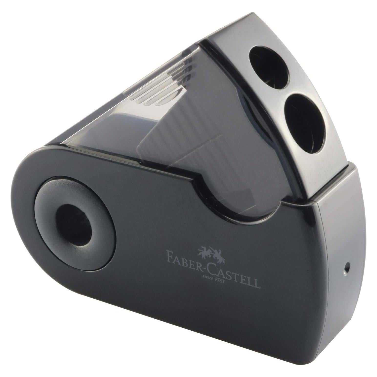 Sacapuntas Doble Agujero RuiLing Negro para Lápices y Cosméticos