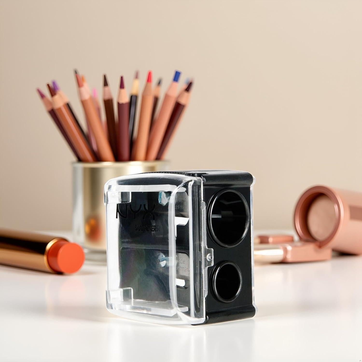 Sacapuntas de Lápiz de Maquillaje SquarezhenBo Doble Orificio