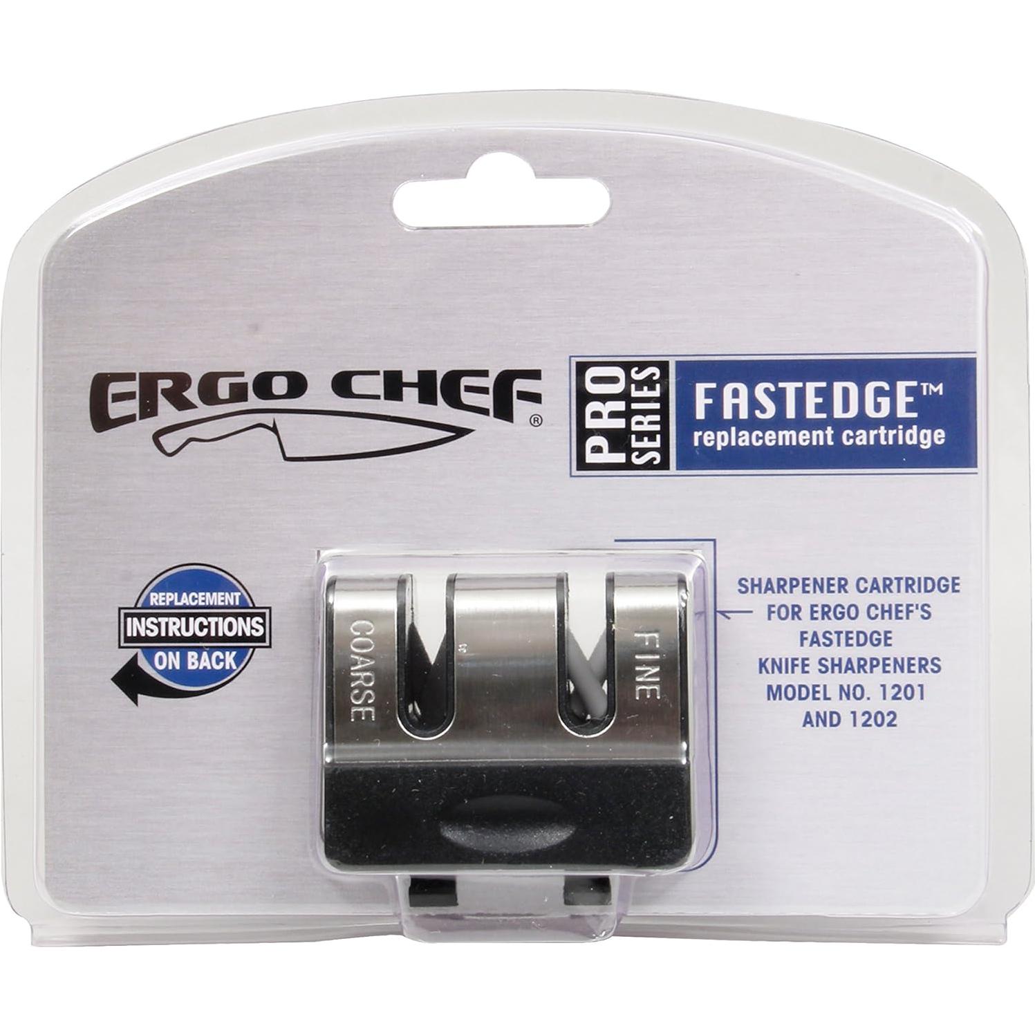 Afilador de cuchillos Ergo Chef Fastedge 2 etapas con cartucho extra