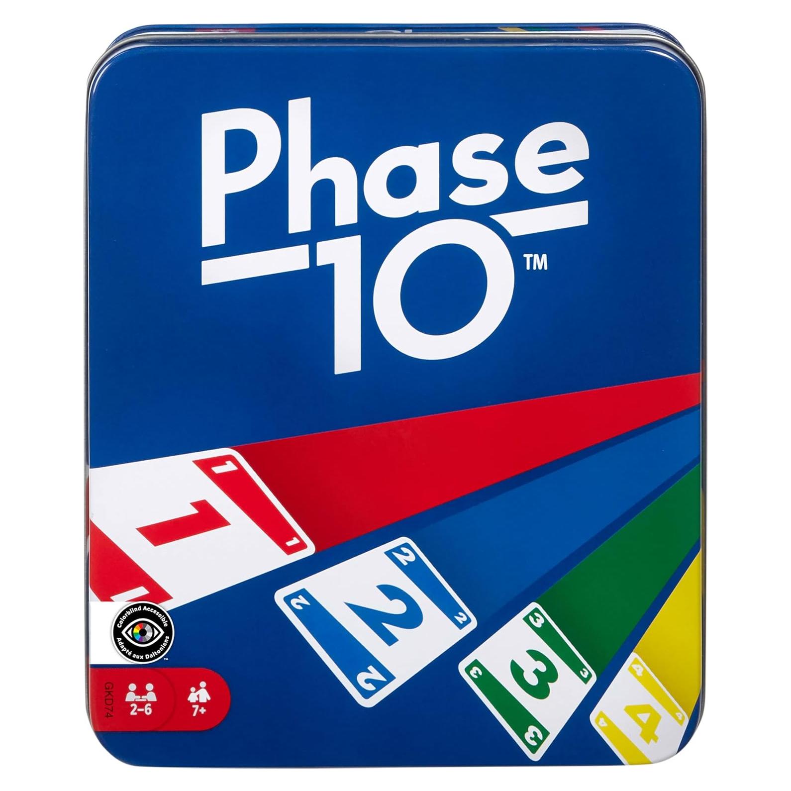 Juego de Cartas Phase 10 Mattel en Lata Decorativa