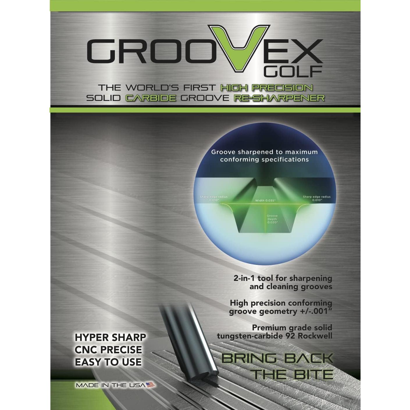 Afilador de Ranuras GrooVex Golf - Carburo C2, 0.25 mm Bisel