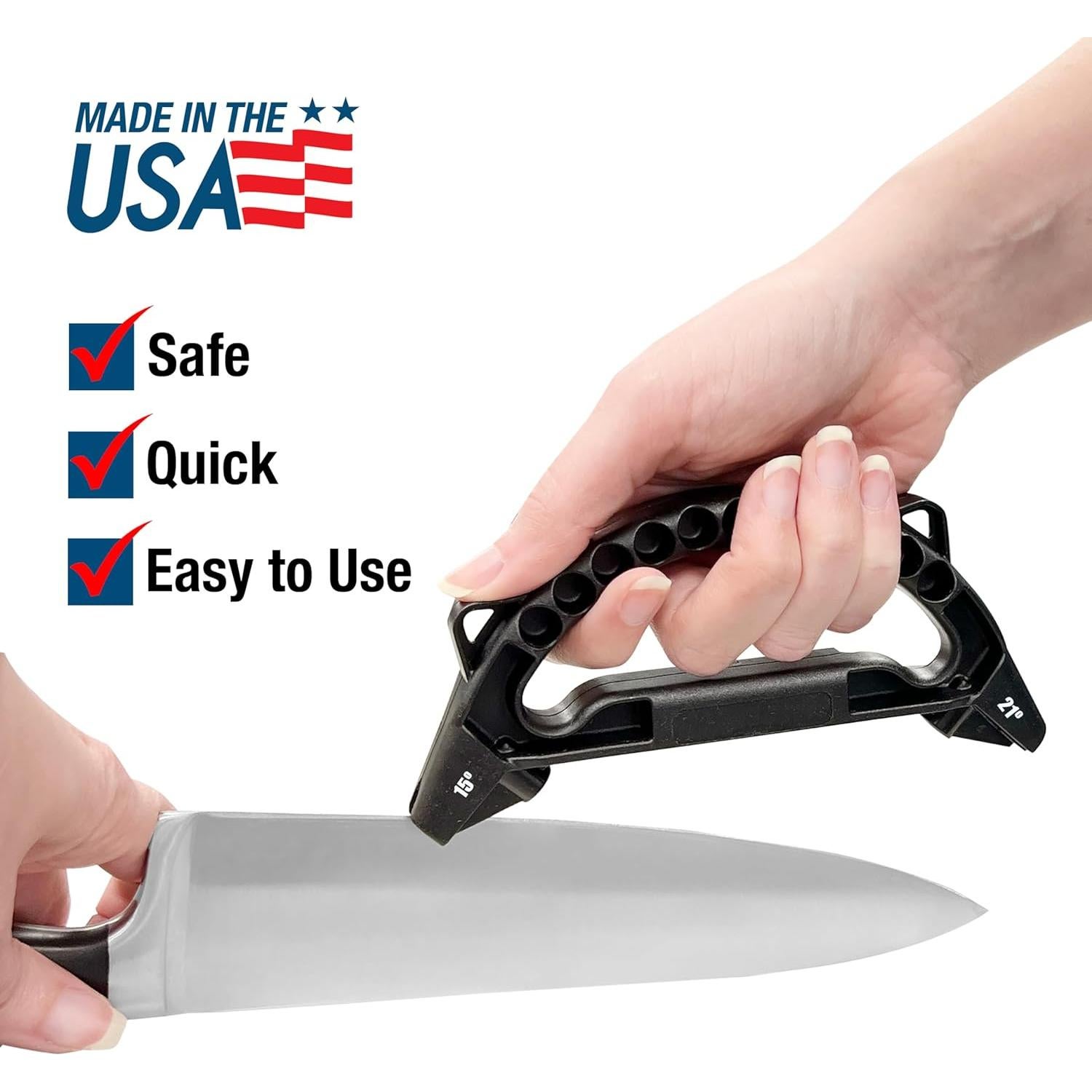 Afilador de Cuchillos y Tijeras AccuSharp Doble Ángulo 15° 21°