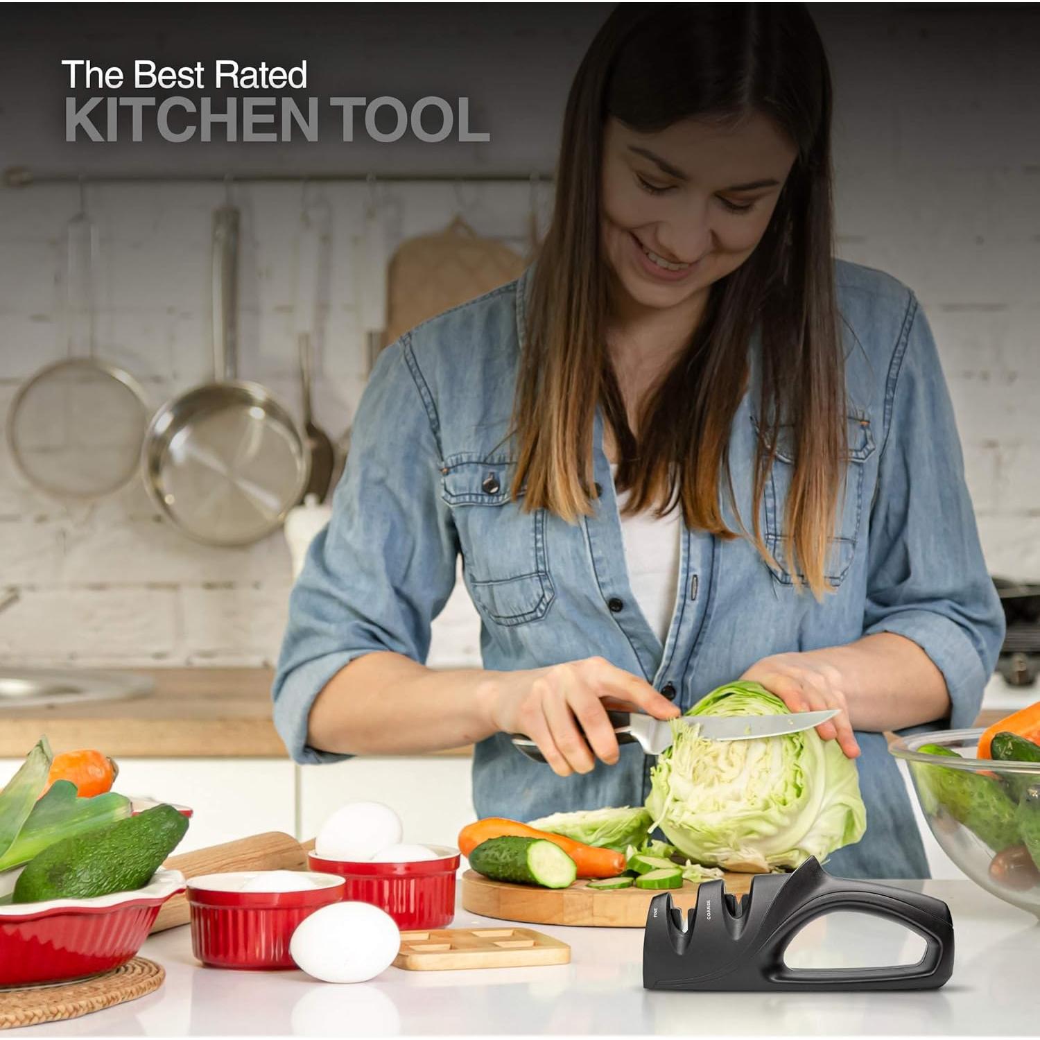 Afilador de cuchillos de cocina Exultimate 2 etapas ergonómico