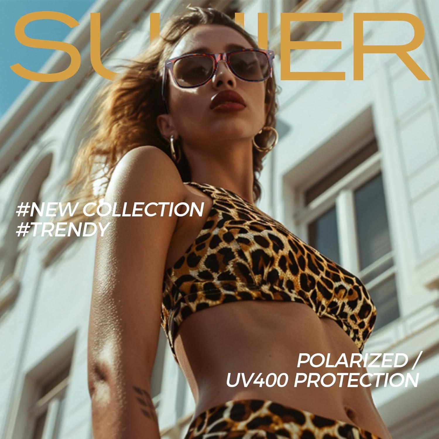 Gafas de sol polarizadas Sunier UV400 retro mate para hombre