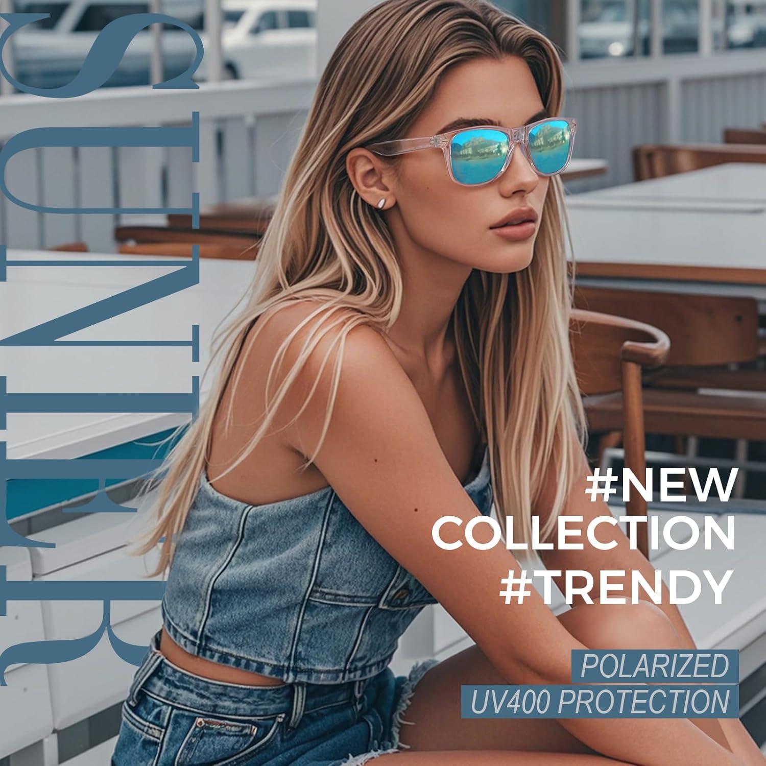 Gafas de sol polarizadas Sunier UV400 retro para hombre y mujer