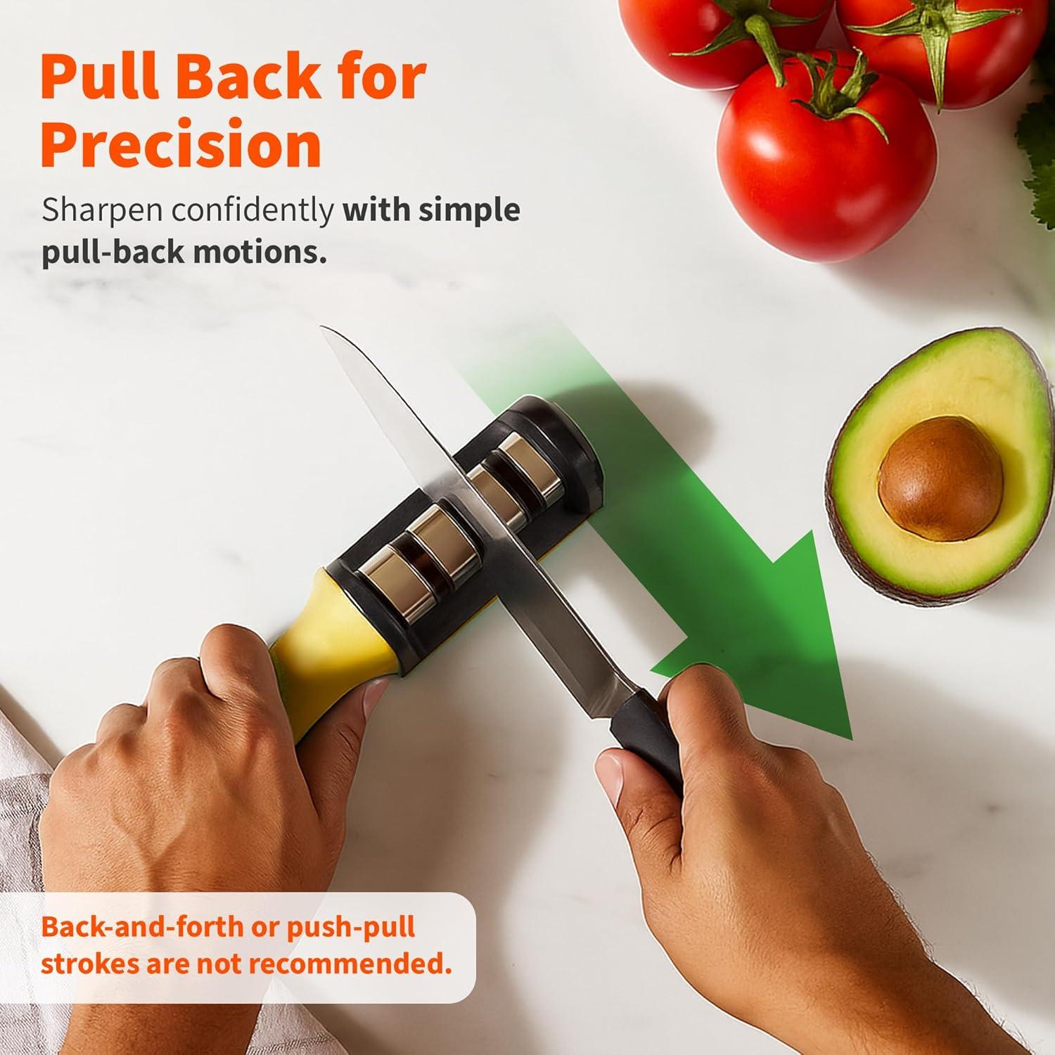 Afilador de cuchillos IMUSA 3 etapas acero inoxidable amarillo