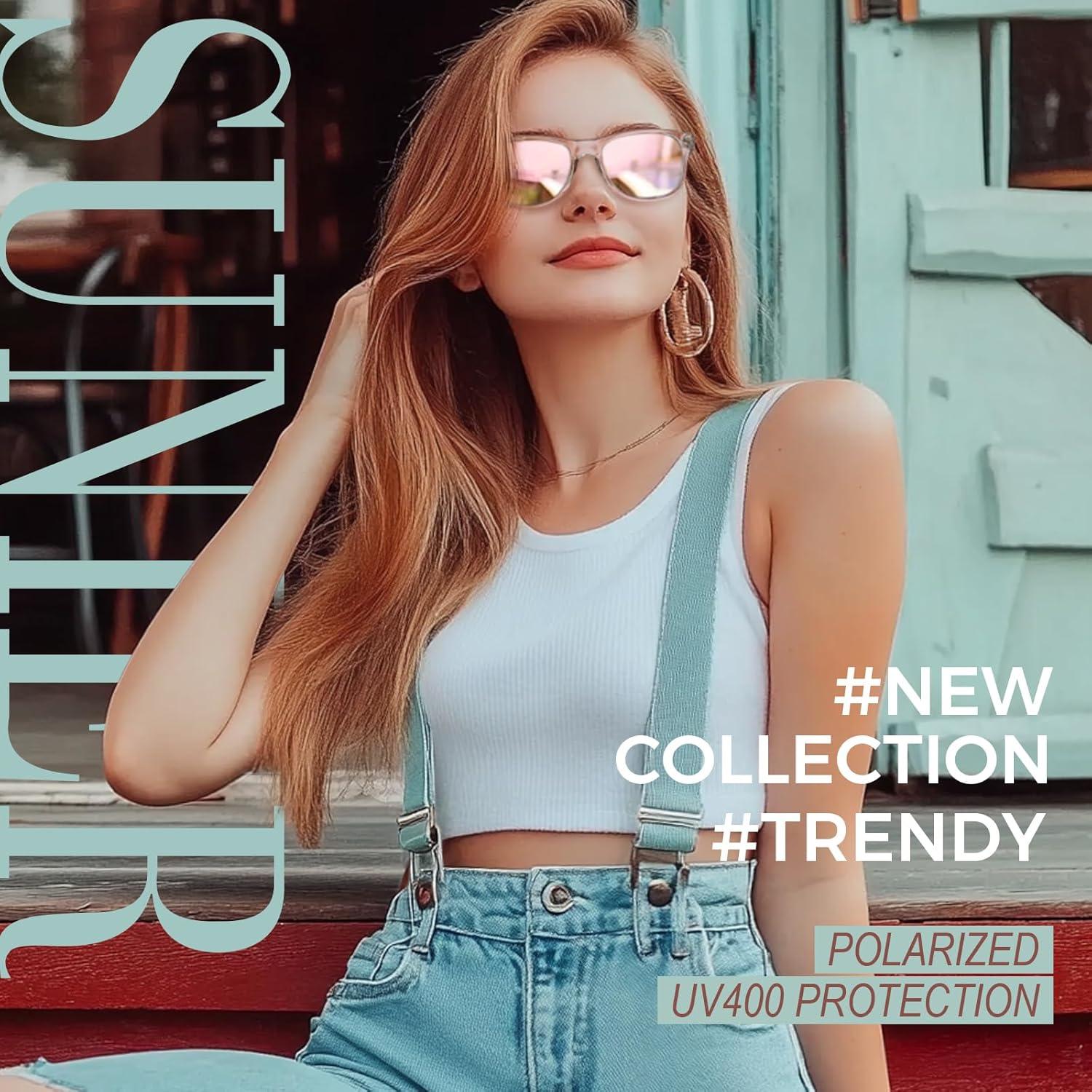 Gafas de sol polarizadas Sunier UV400 retro para hombres y mujeres