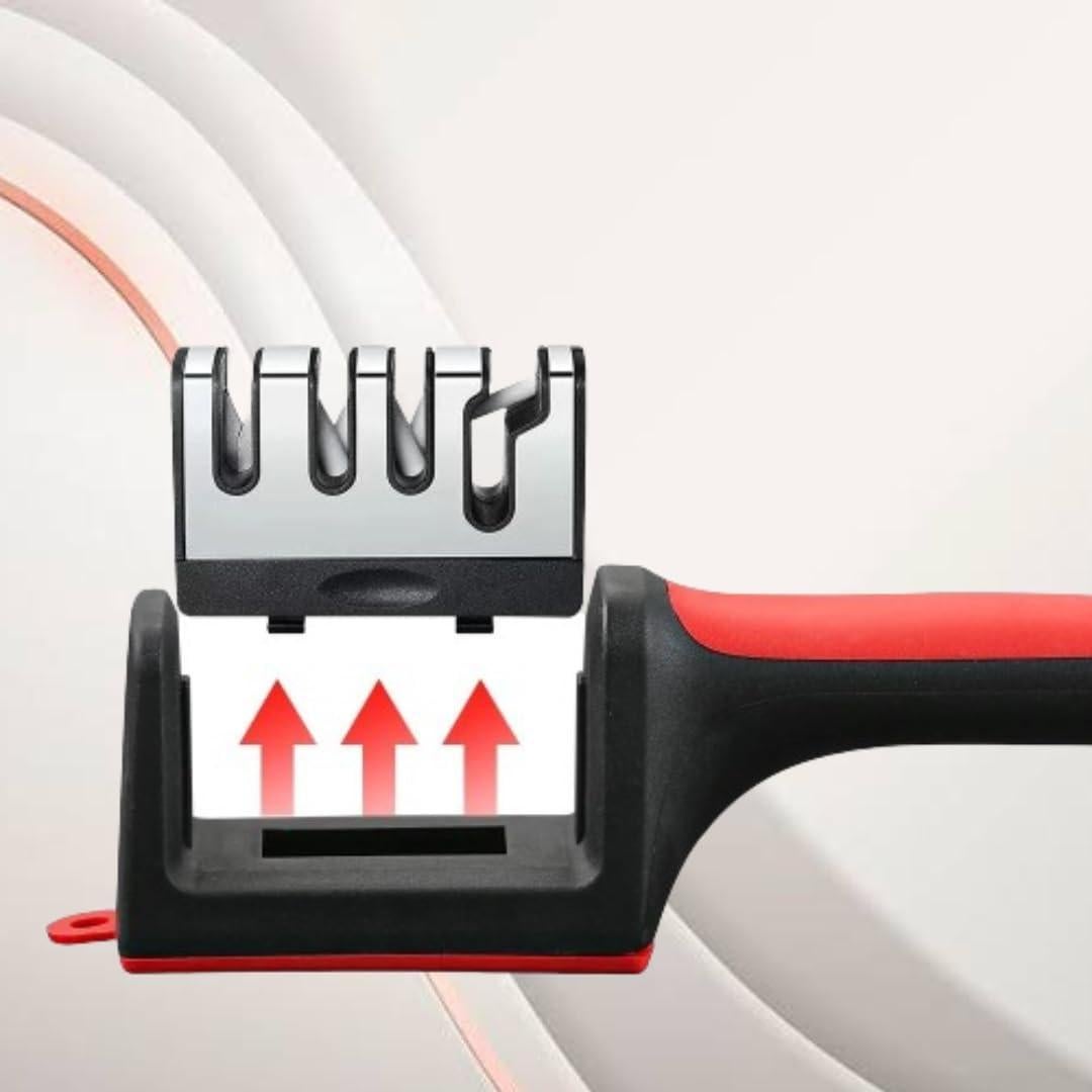 Afilador de cuchillos ECOMEST 4 etapas rojo y negro