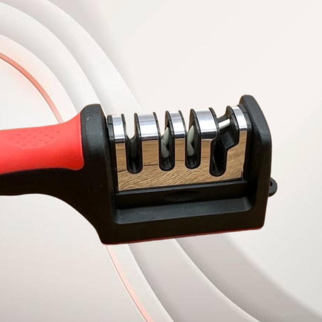 Afilador de cuchillos ECOMEST 4 etapas rojo y negro