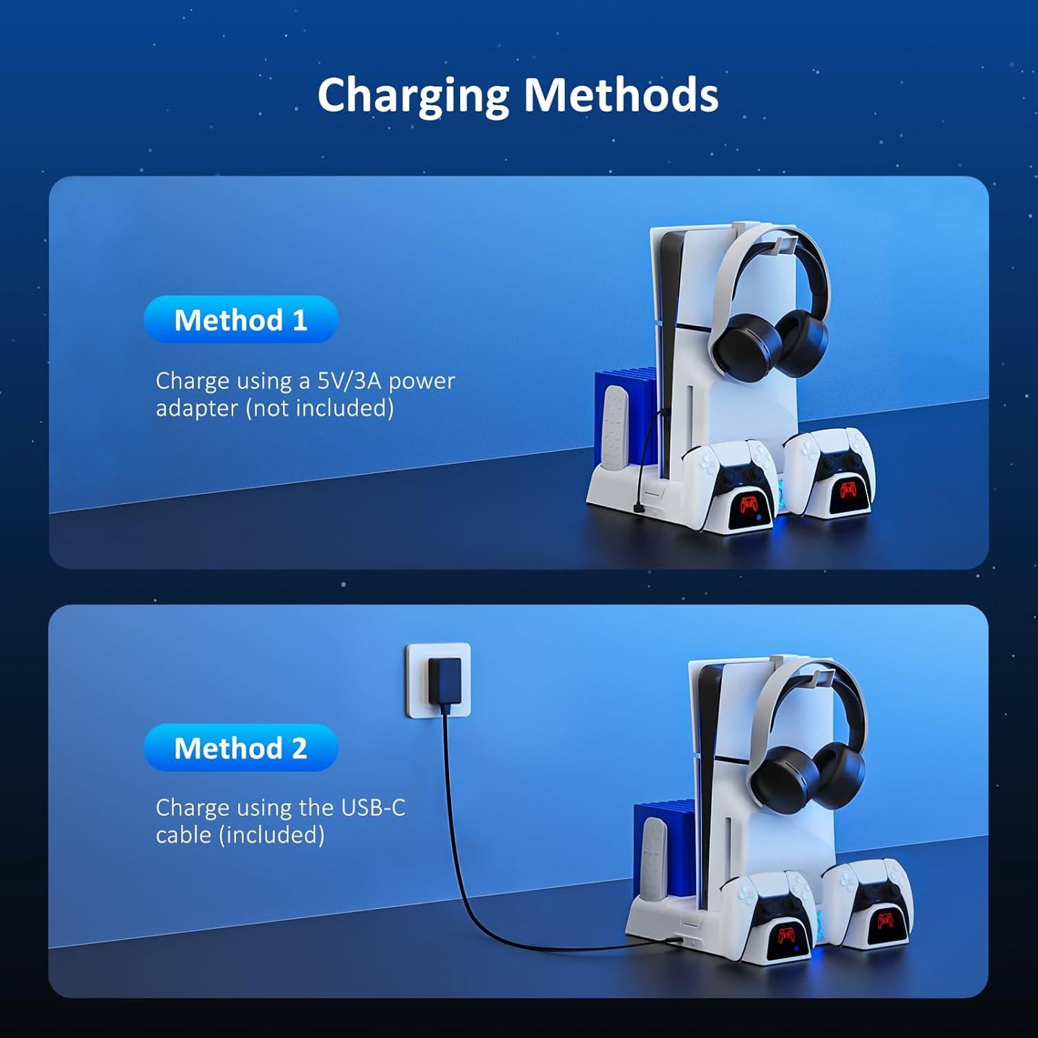 Soporte de Enfriamiento NexiGo para PS5 y PS5 Slim Blanco
