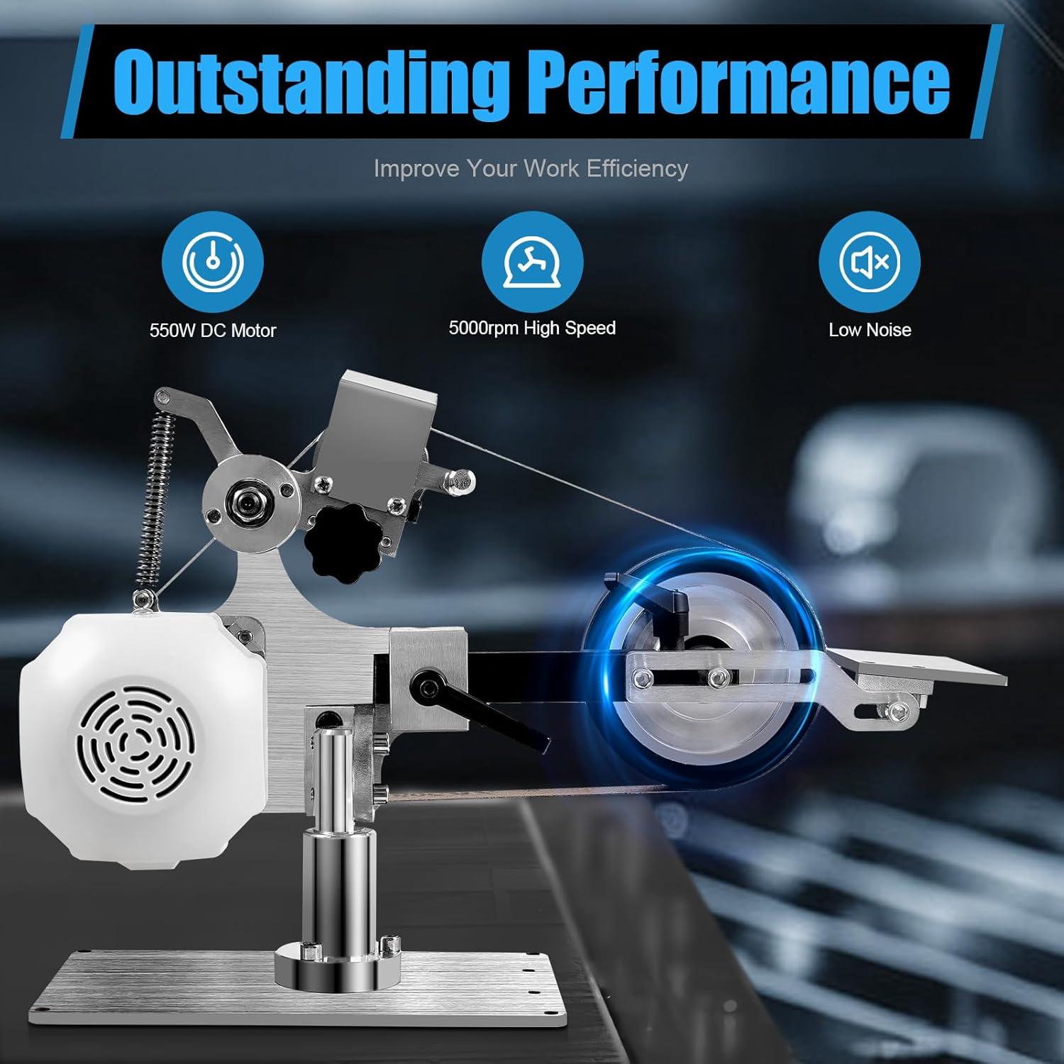 Lijadora de Cinta Eléctrica Mini Uphilltool 550W 30x1" Ajustable