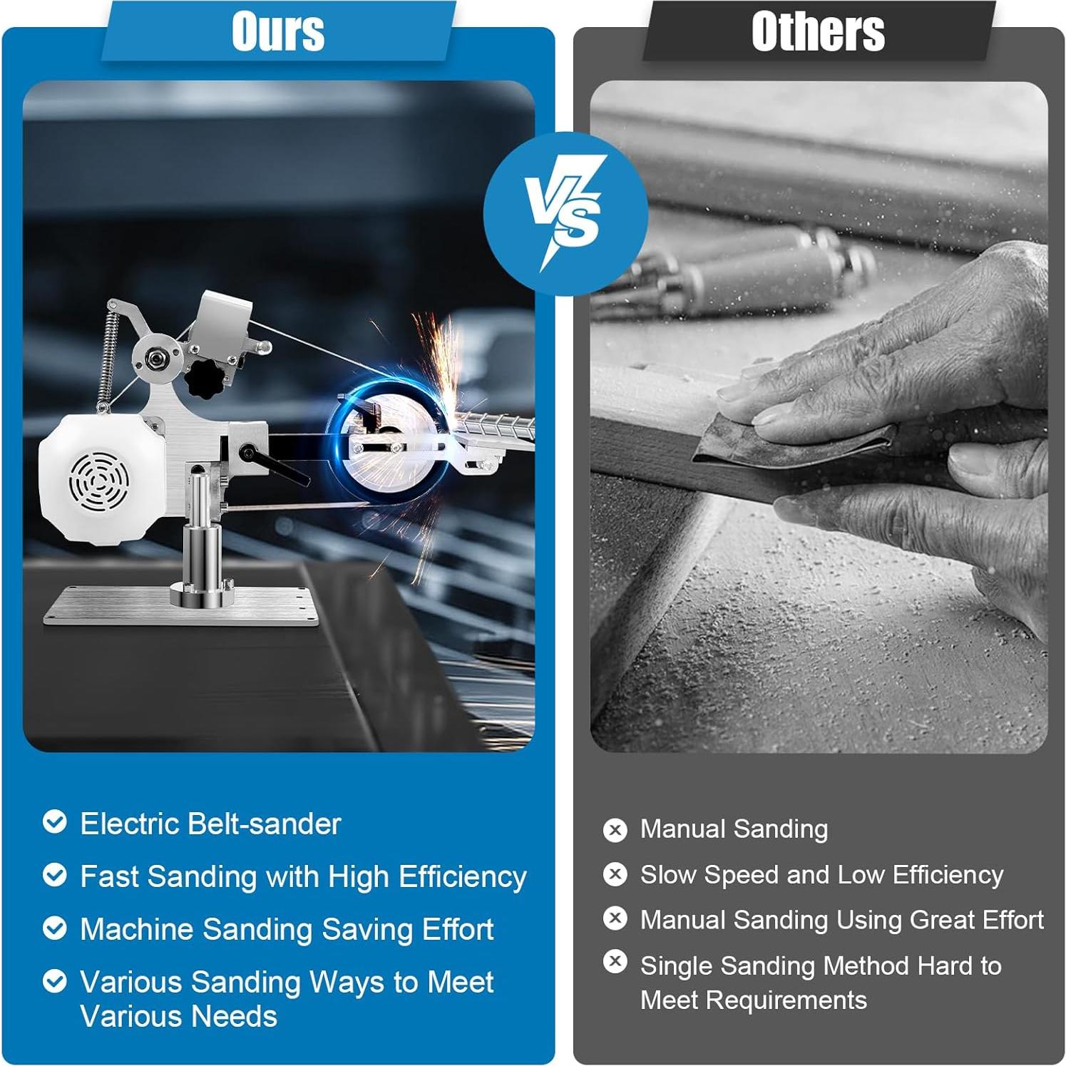 Lijadora de Cinta Eléctrica Mini Uphilltool 550W 30x1" Ajustable