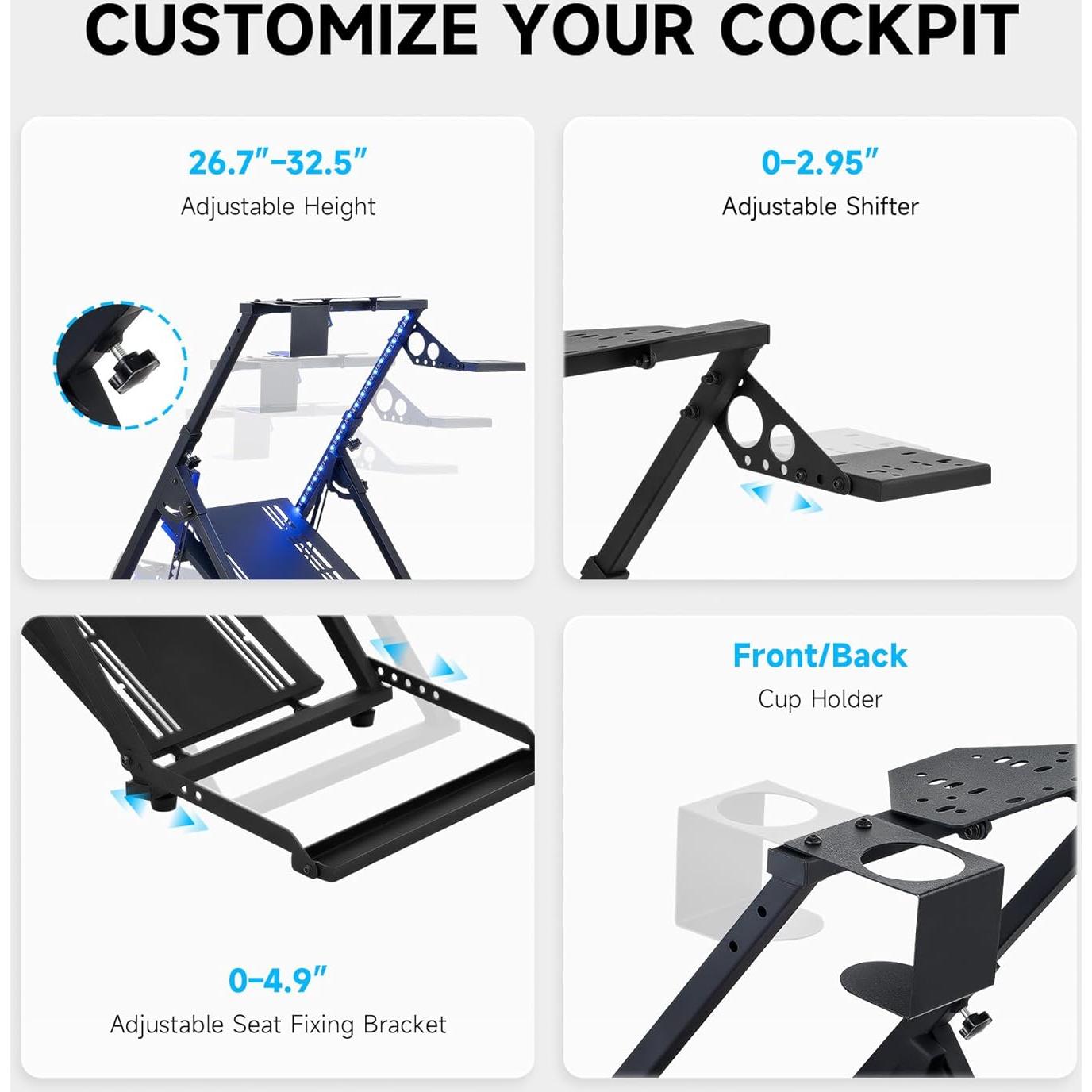 Soporte de Volante CO-Z Racing X Frame con Luz LED