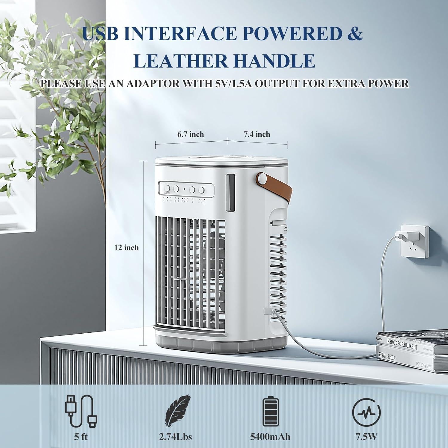 Acondicionador de Aire Portátil FLOWBREEZE TF06 3 en 1 con Control Remoto