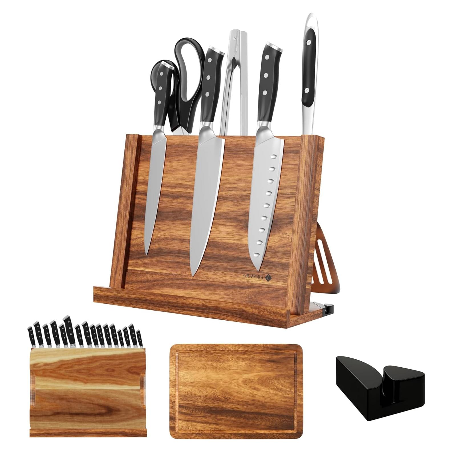 Soporte Magnético de Cuchillos Gravora con Tabla de Cortar 35.56x25.4cm