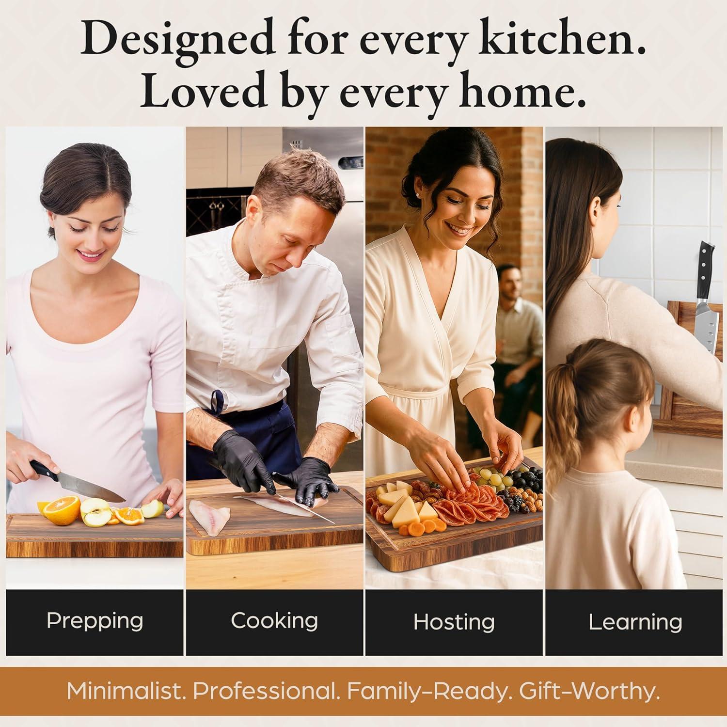 Soporte Magnético de Cuchillos Gravora con Tabla de Cortar 35.56x25.4cm