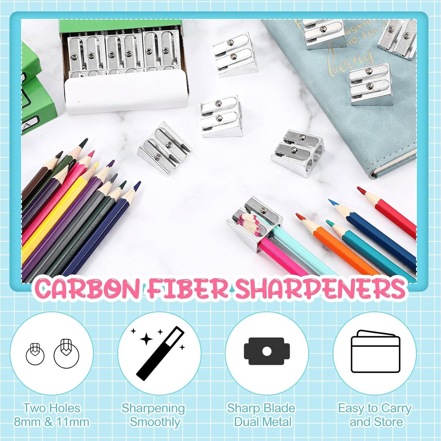 180 Sacapuntas Manuales de Metal Gersoniel Plata 2 Agujeros