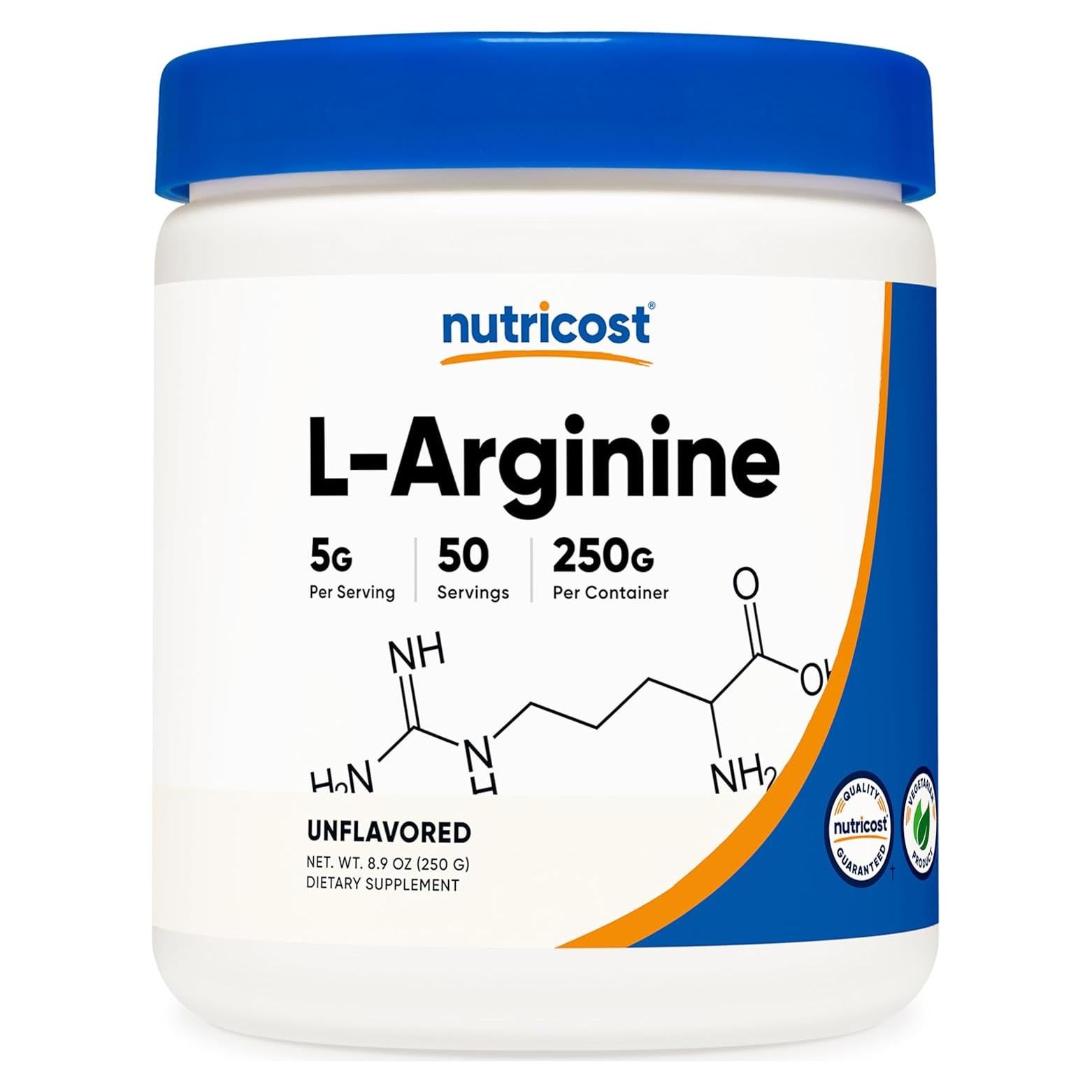 Nutricost L-Arginina 250g - Polvo Puro 5000mg por Porción