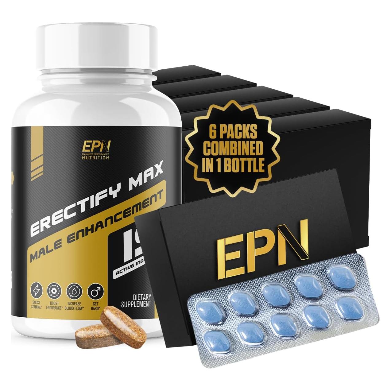 ERECTIFY MAX Suplemento Masculino 60 Tabletas - Mejora Erección y Libido