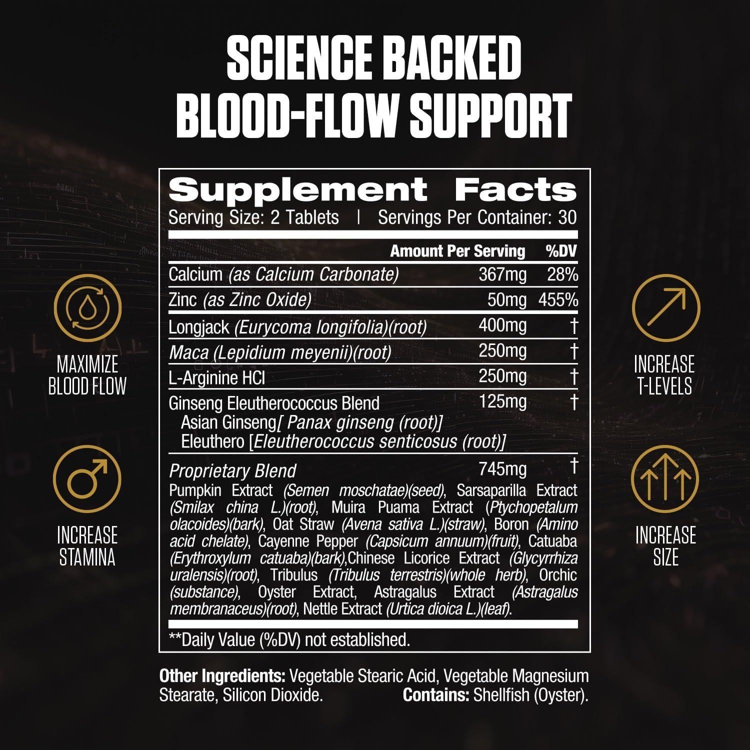 ERECTIFY MAX Suplemento Masculino 60 Tabletas - Mejora Erección y Libido