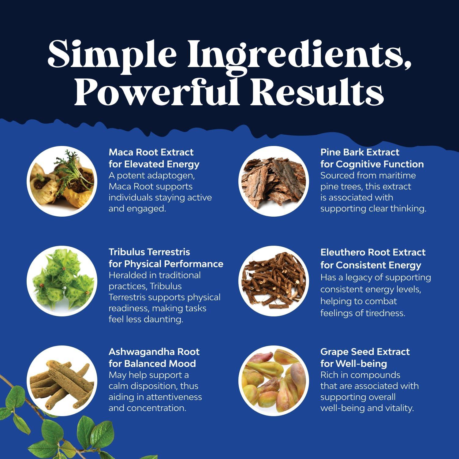 Suplemento Energético Masculino Natures Craft 1000mg - Hierba de Cabra Apasionada, Maca Negra y Ginseng