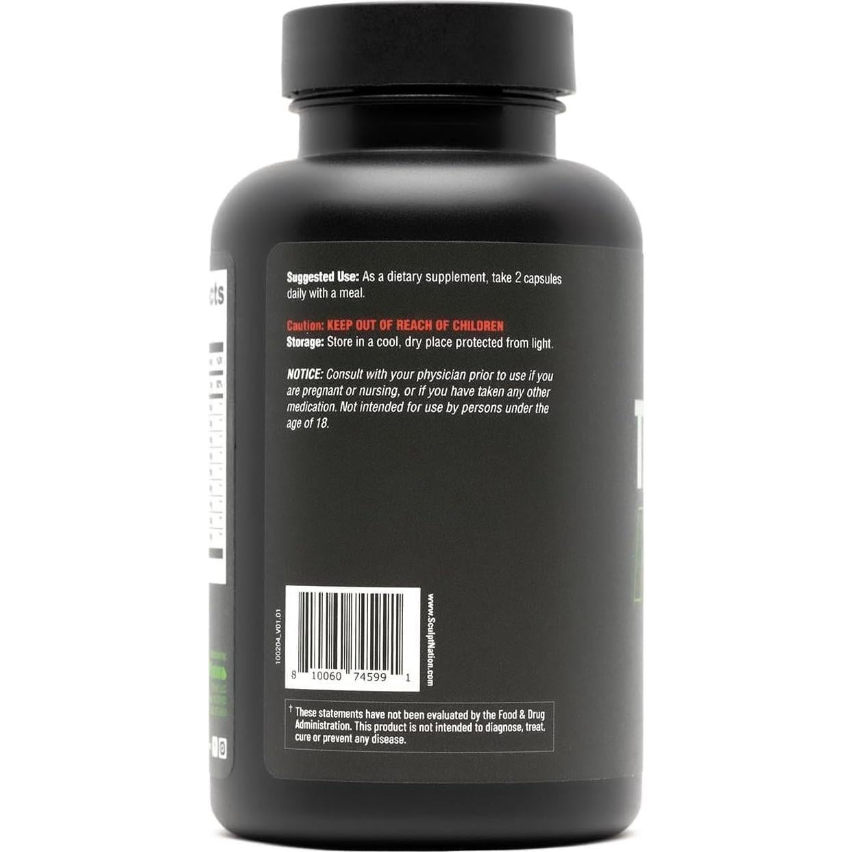 Suplemento Sculpt Nation Tribulus Terrestris y Ashwagandha - 60 Cápsulas