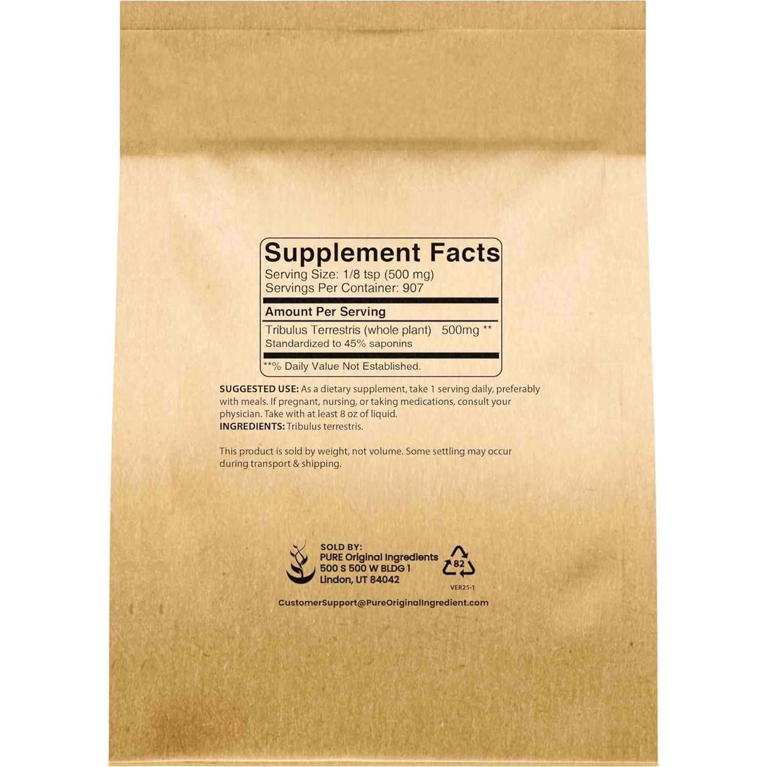 Tribulus Terrestris 454g Ingredientes Originales Puros Vegetariano