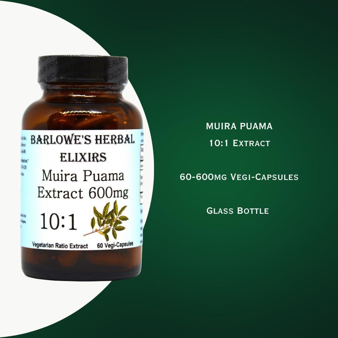 Extracto de Muira Puama 10:1 Barlowe's Herbal Elixirs 600mg 60cápsulas
