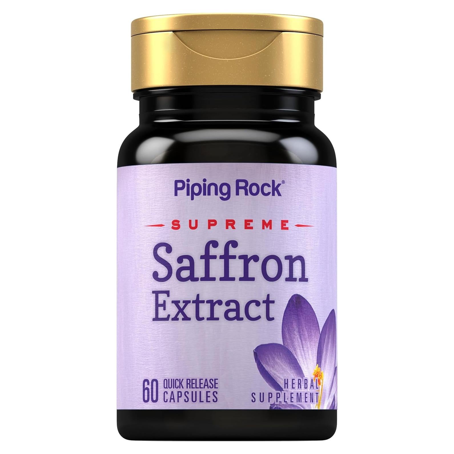 Suplemento de Azafrán Piping Rock 88.5 mg 60 Cápsulas Sin OGM