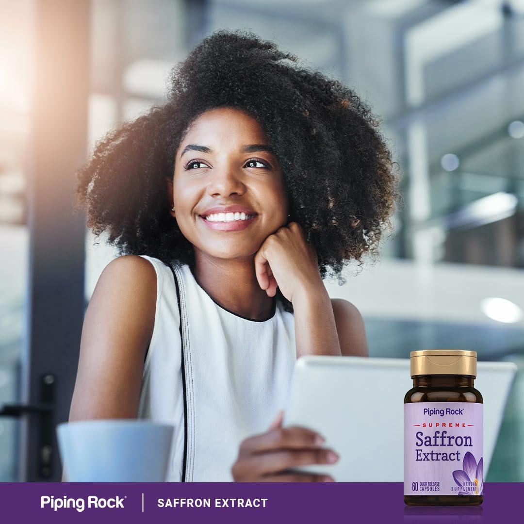 Suplemento de Azafrán Piping Rock 88.5 mg 60 Cápsulas Sin OGM