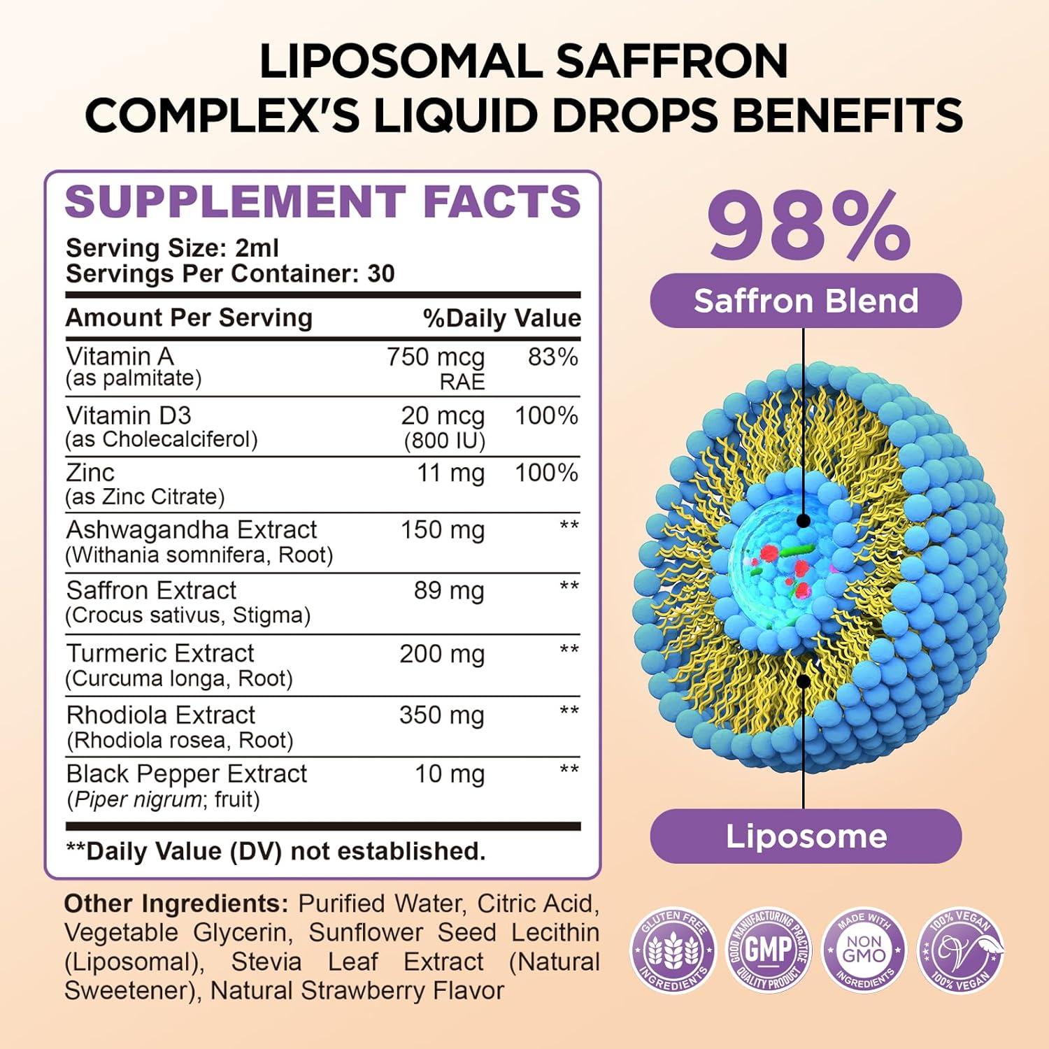 Suplemento Líquido de Azafrán Liposomal GZ HAOYUAN 59 ml