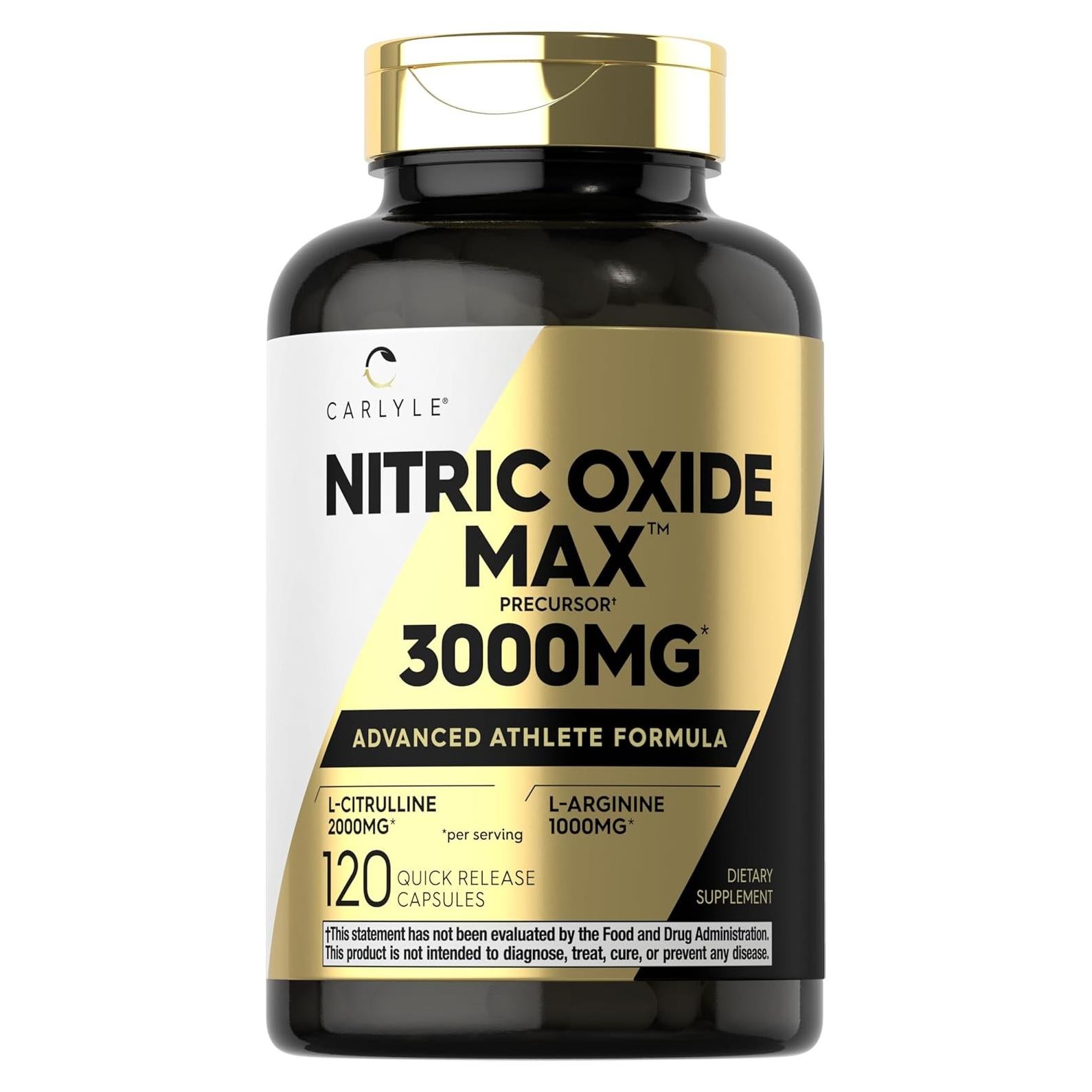 Suplemento Óxido Nítrico Carlyle 3000mg 120 Cápsulas L-Arginina L-Citrulina
