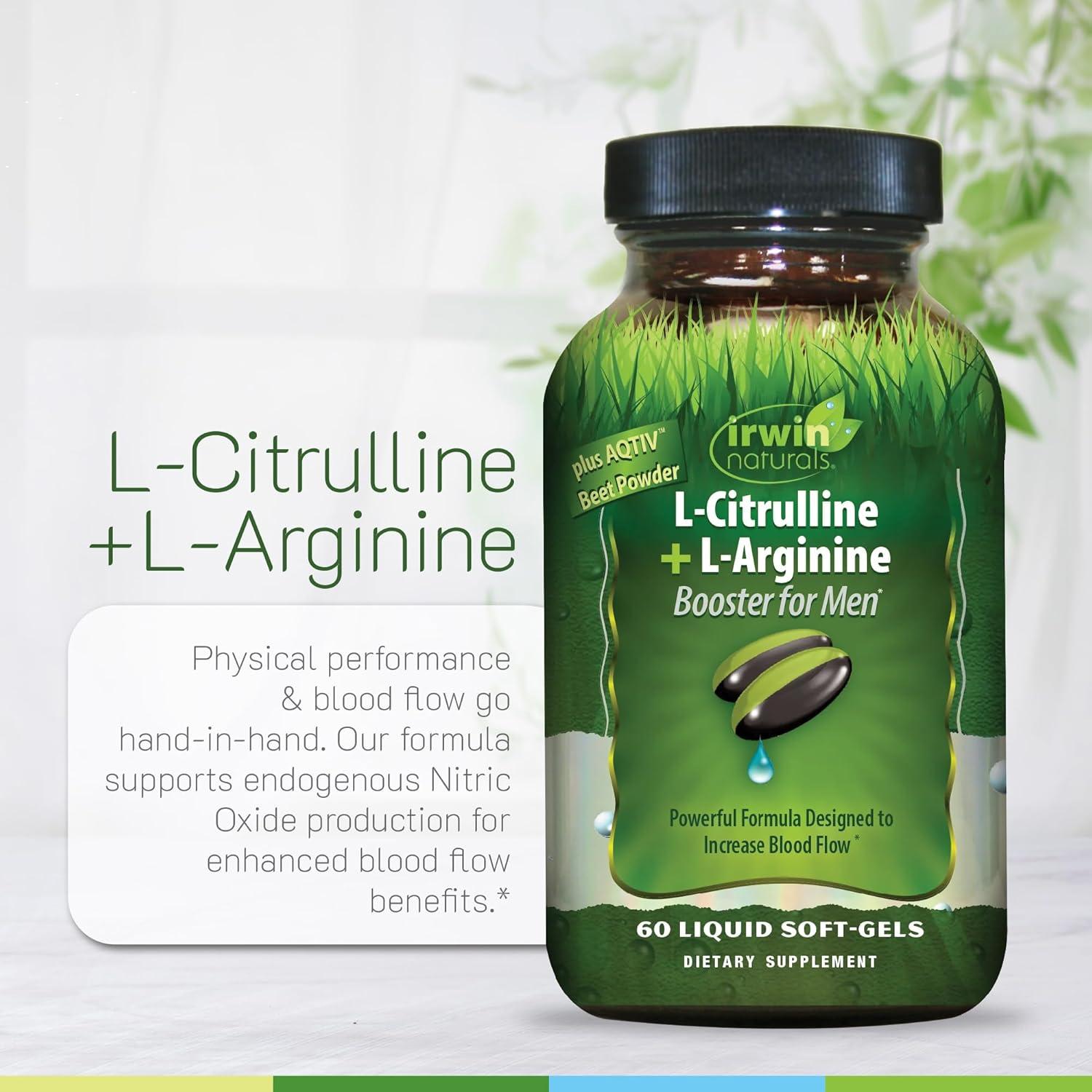 Suplemento L-Citrulina + L-Arginina Irwin Naturals 60 Gelatinas