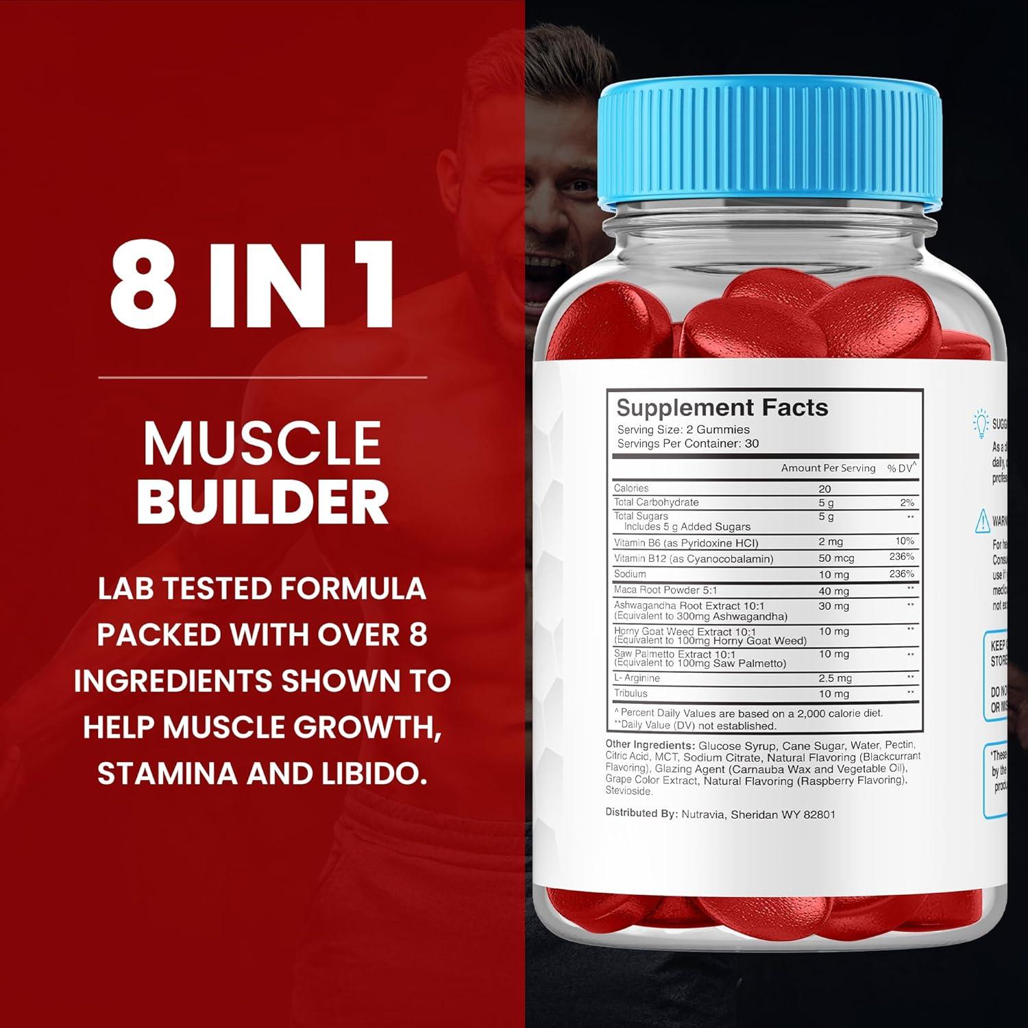 Gomitas Nutravia para Rendimiento Masculino 60 Unidades