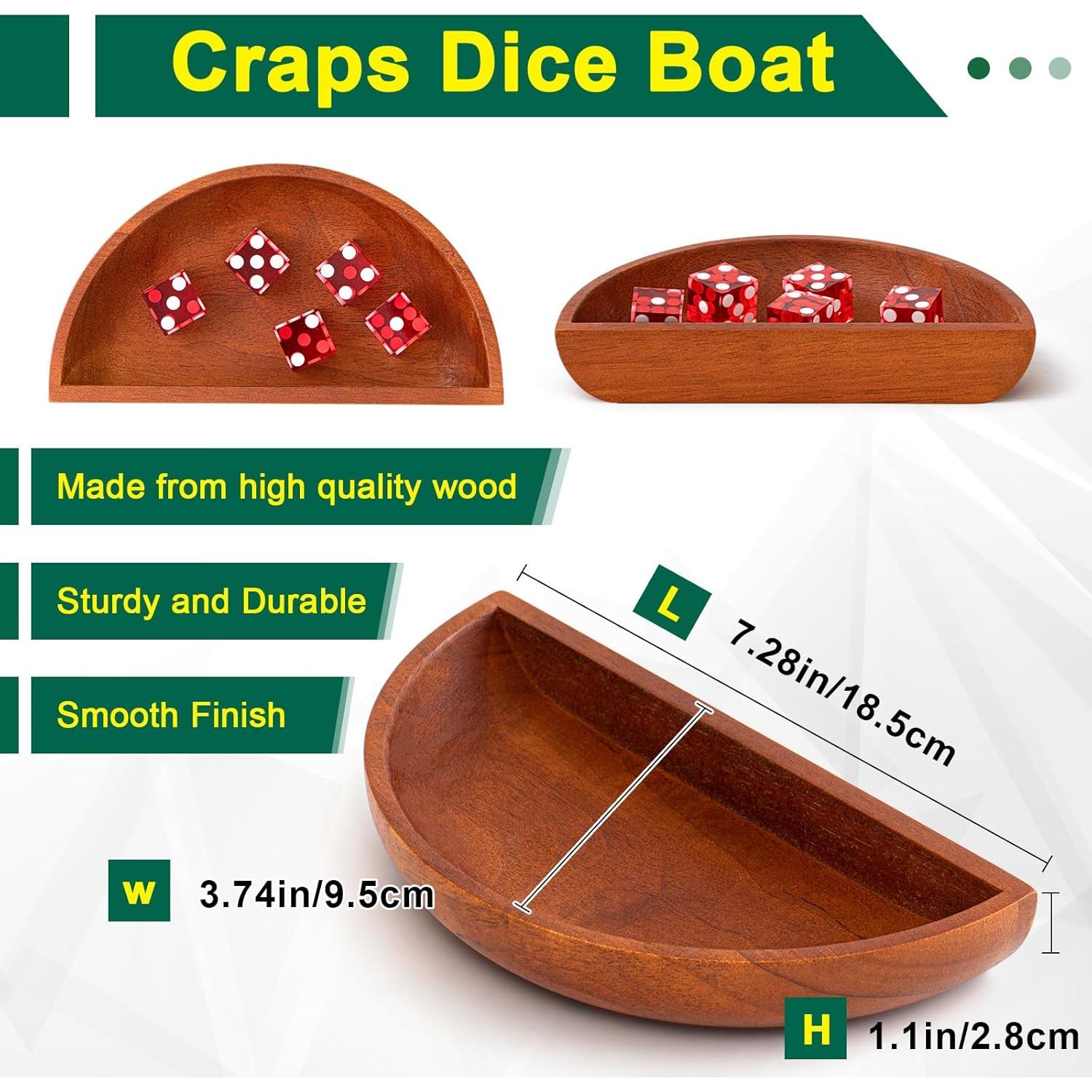 Juego de Mesa Craps Leyndo con Dados y Palo de Ratan