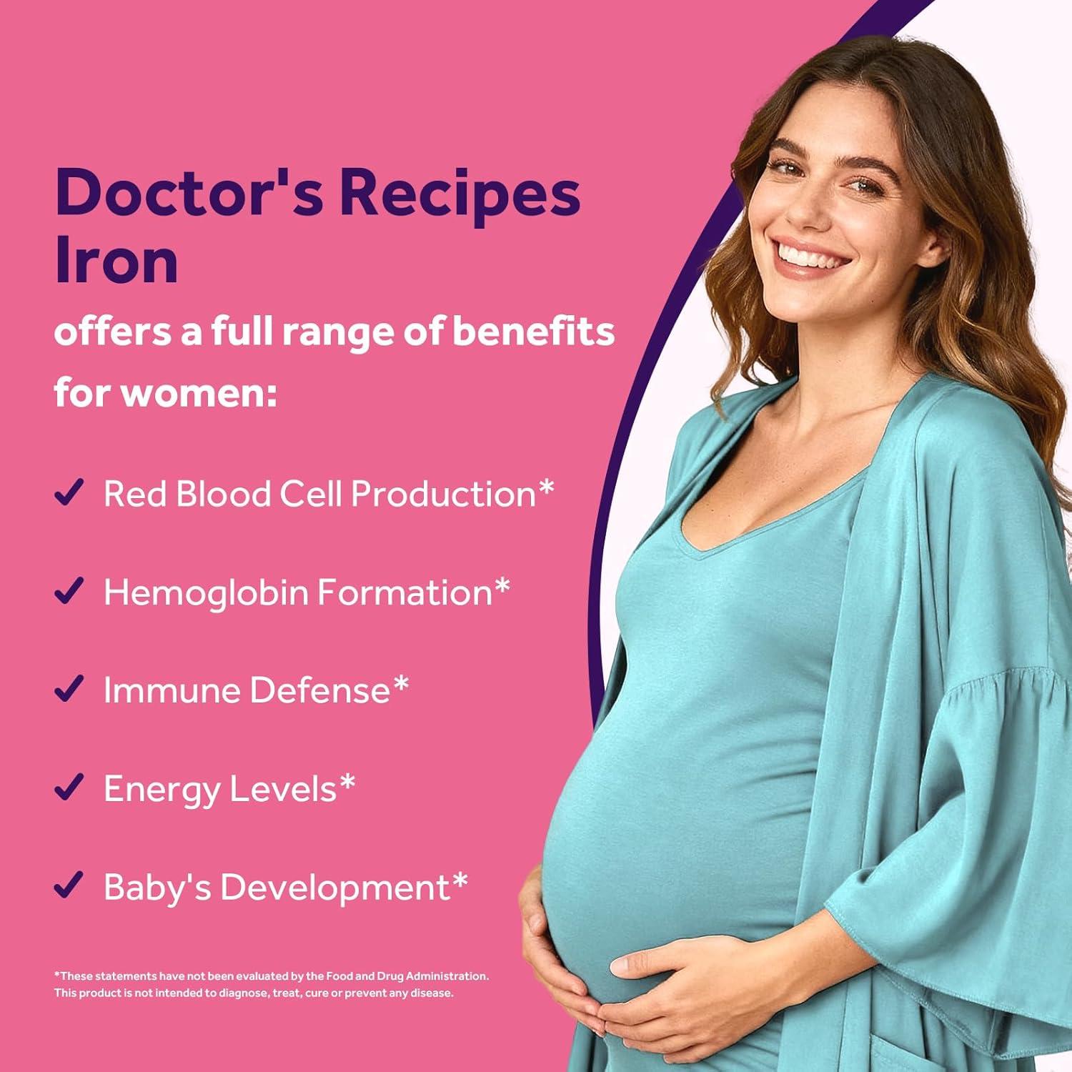 Suplemento de Hierro Recetas del Doctor 27 mg + Vitamina C 60 Cápsulas Veganas