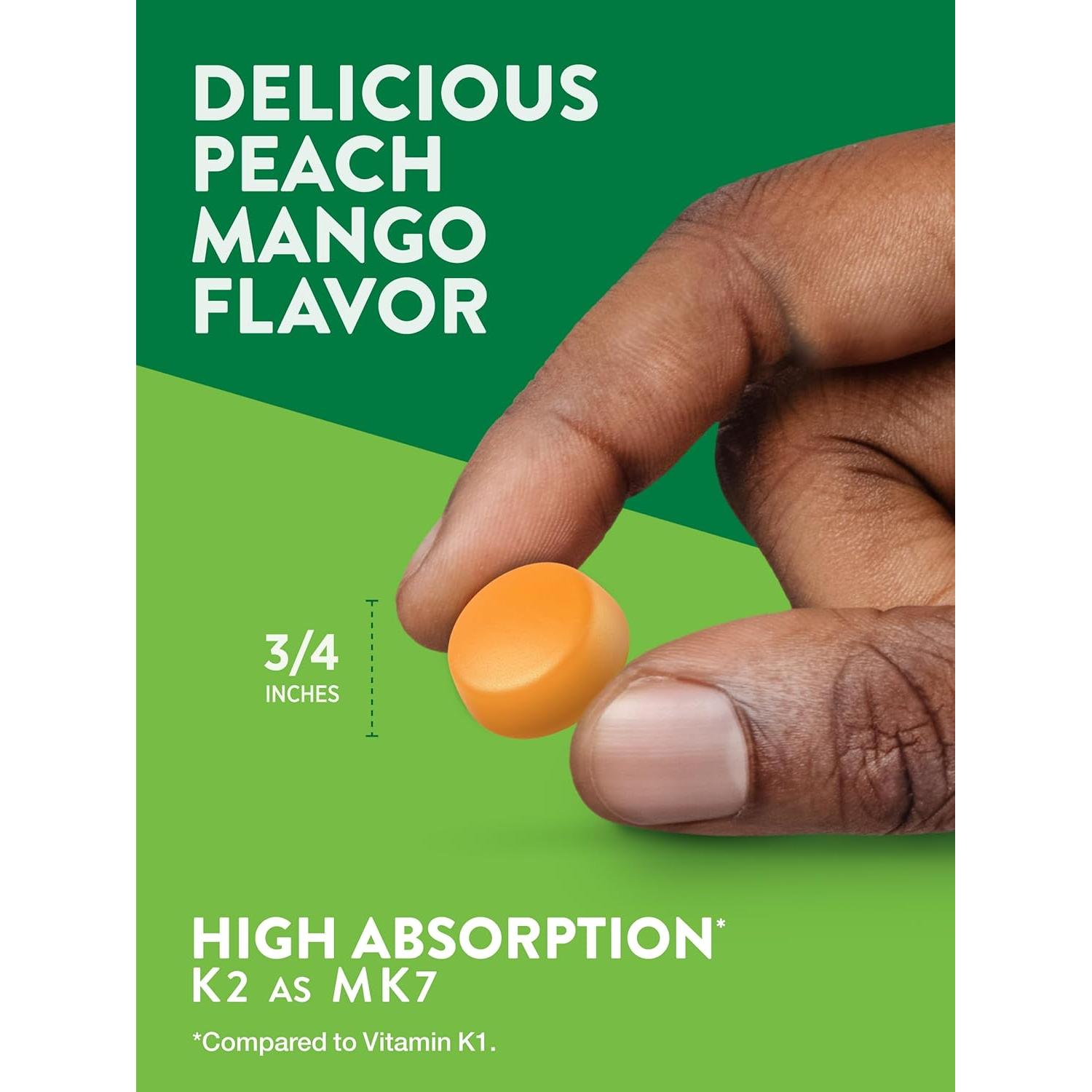 Gomitas de Vitamina D3 + K2 Nature's Truth 50 Unidades Sabor Durazno Mango