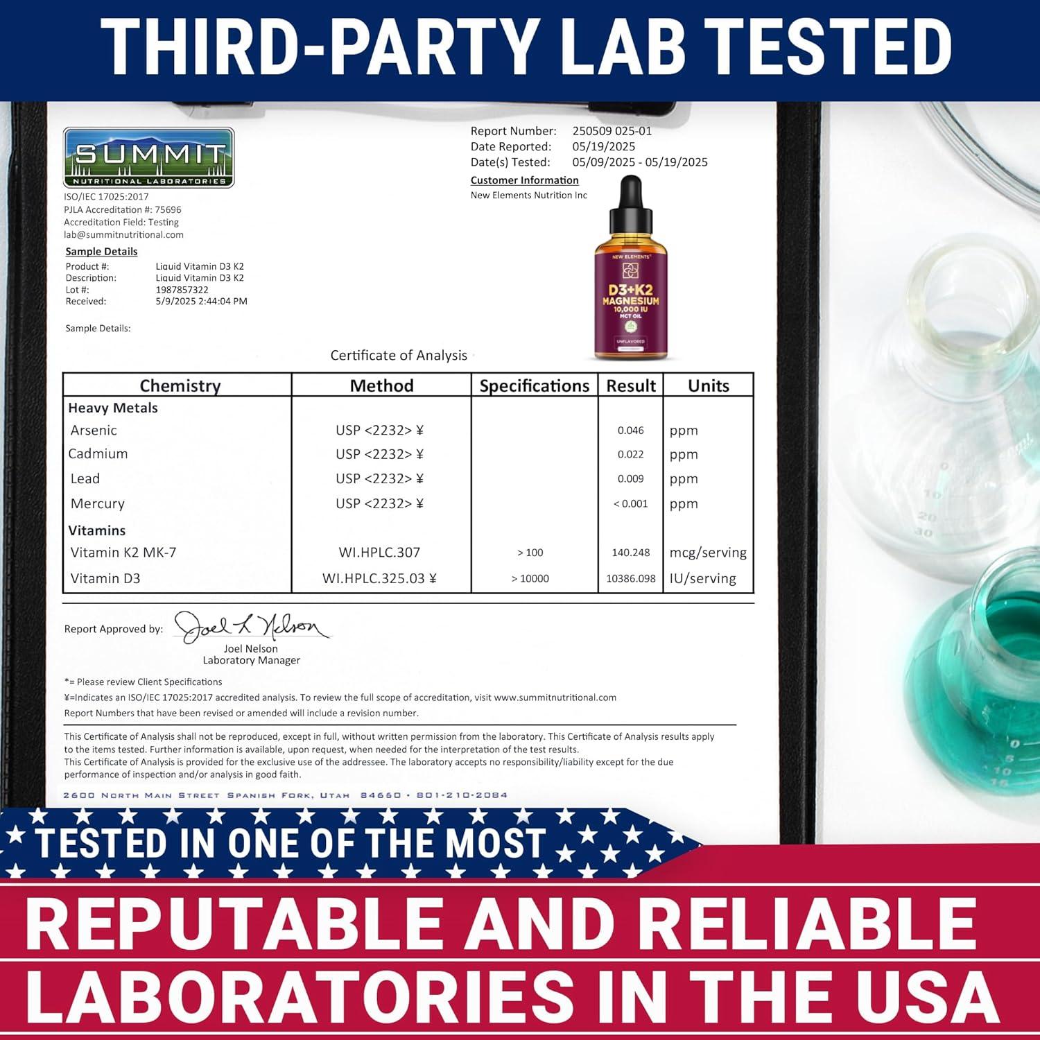 Vitamina D3 Líquida 10.000 UI con K2 y Magnesio 200 mcg