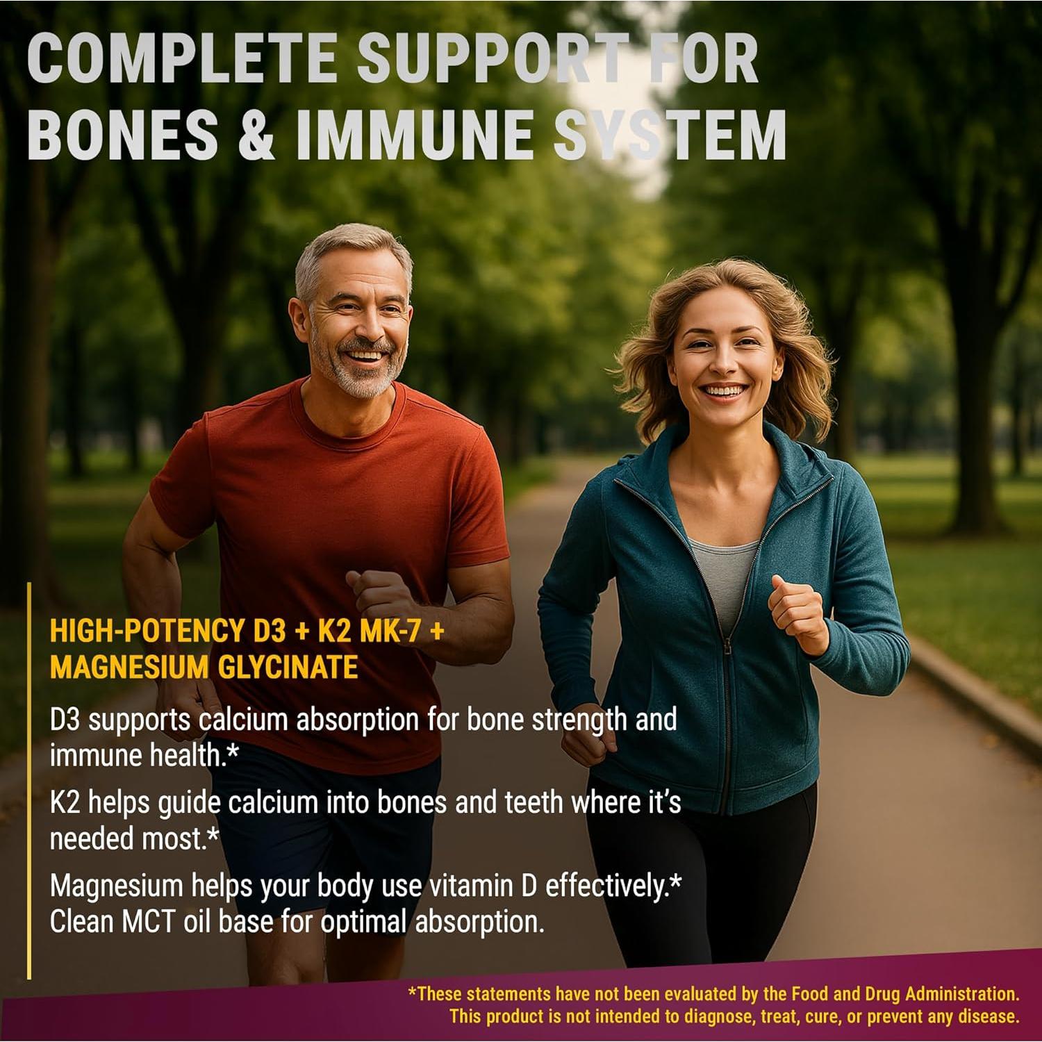 Vitamina D3 Líquida 10.000 UI con K2 y Magnesio 200 mcg