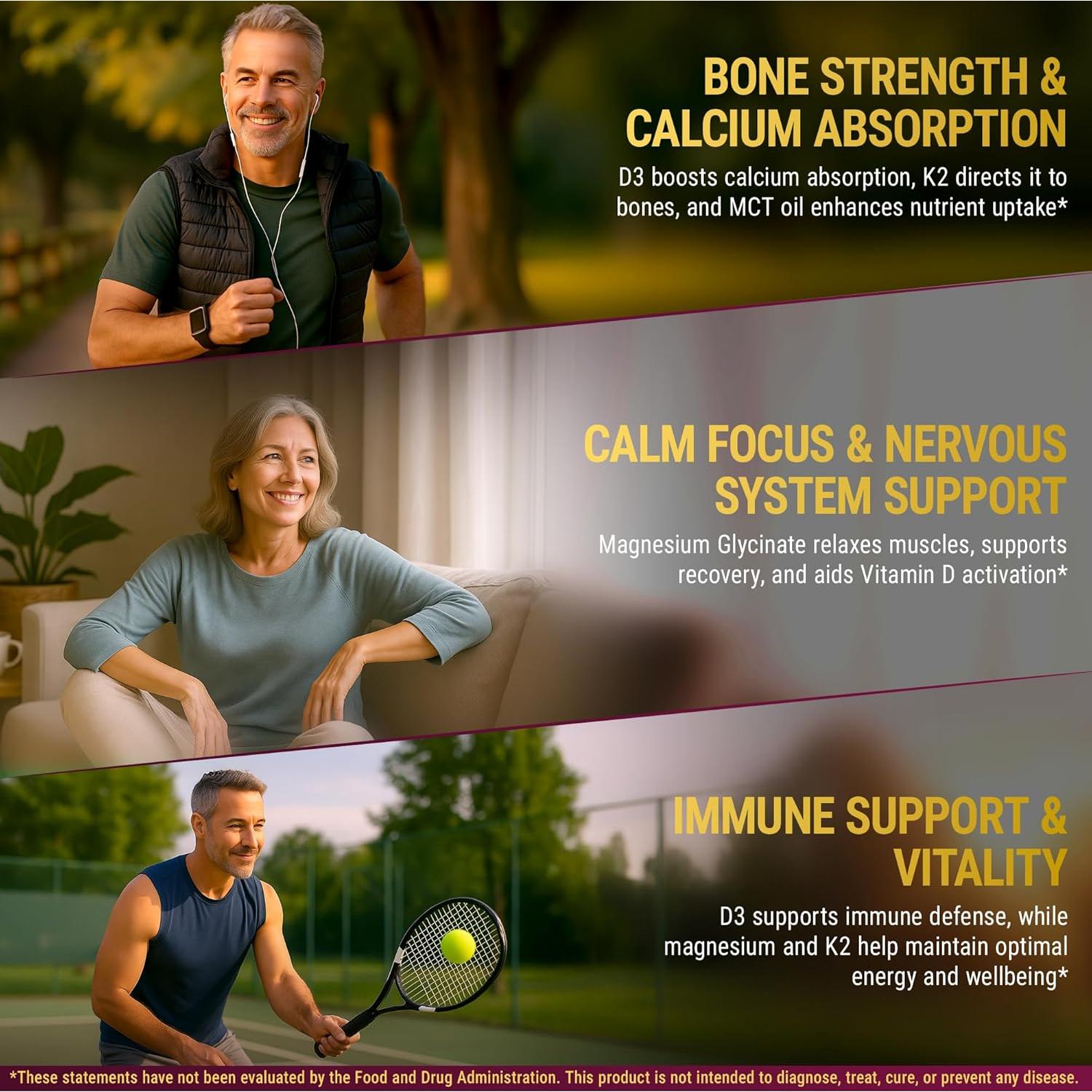 Vitamina D3 Líquida 10.000 UI con K2 y Magnesio 200 mcg