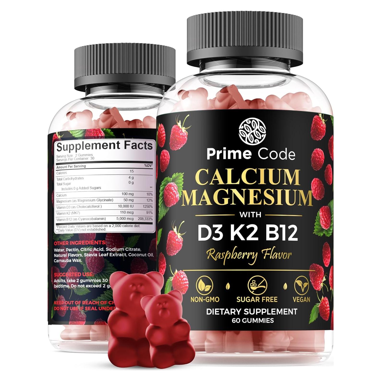 Gomas de Calcio Veganas Prime Code Labs 100mg con Magnesio