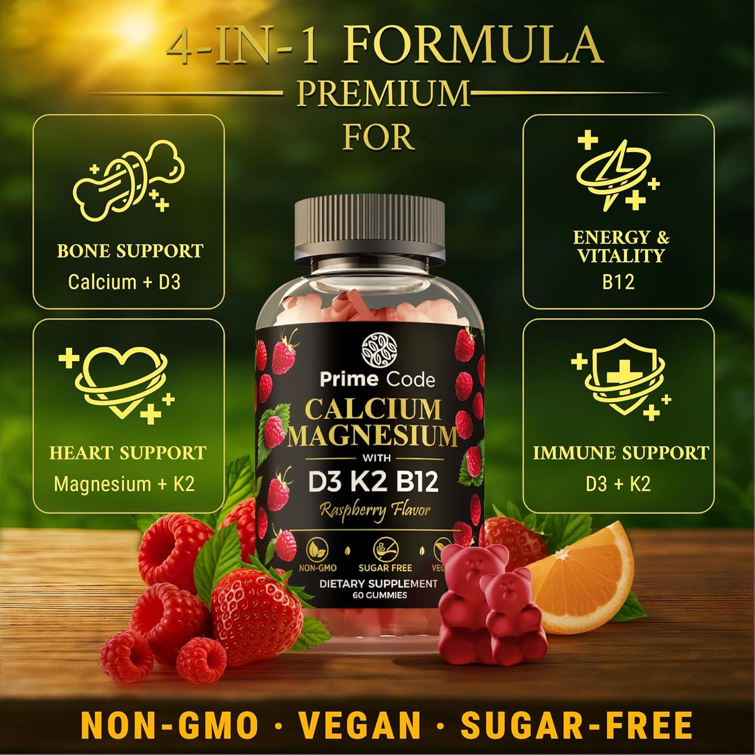 Gomas de Calcio Veganas Prime Code Labs 100mg con Magnesio