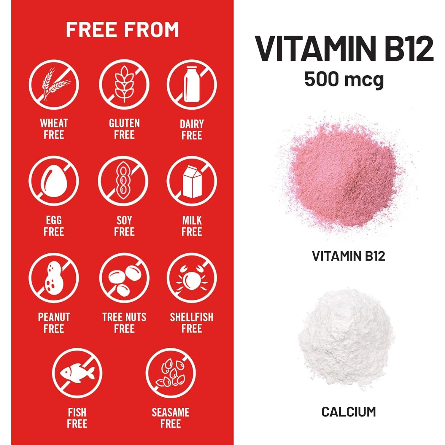 NatureWise Vitamina B12 500 mcg - Suplemento Vegano Energía