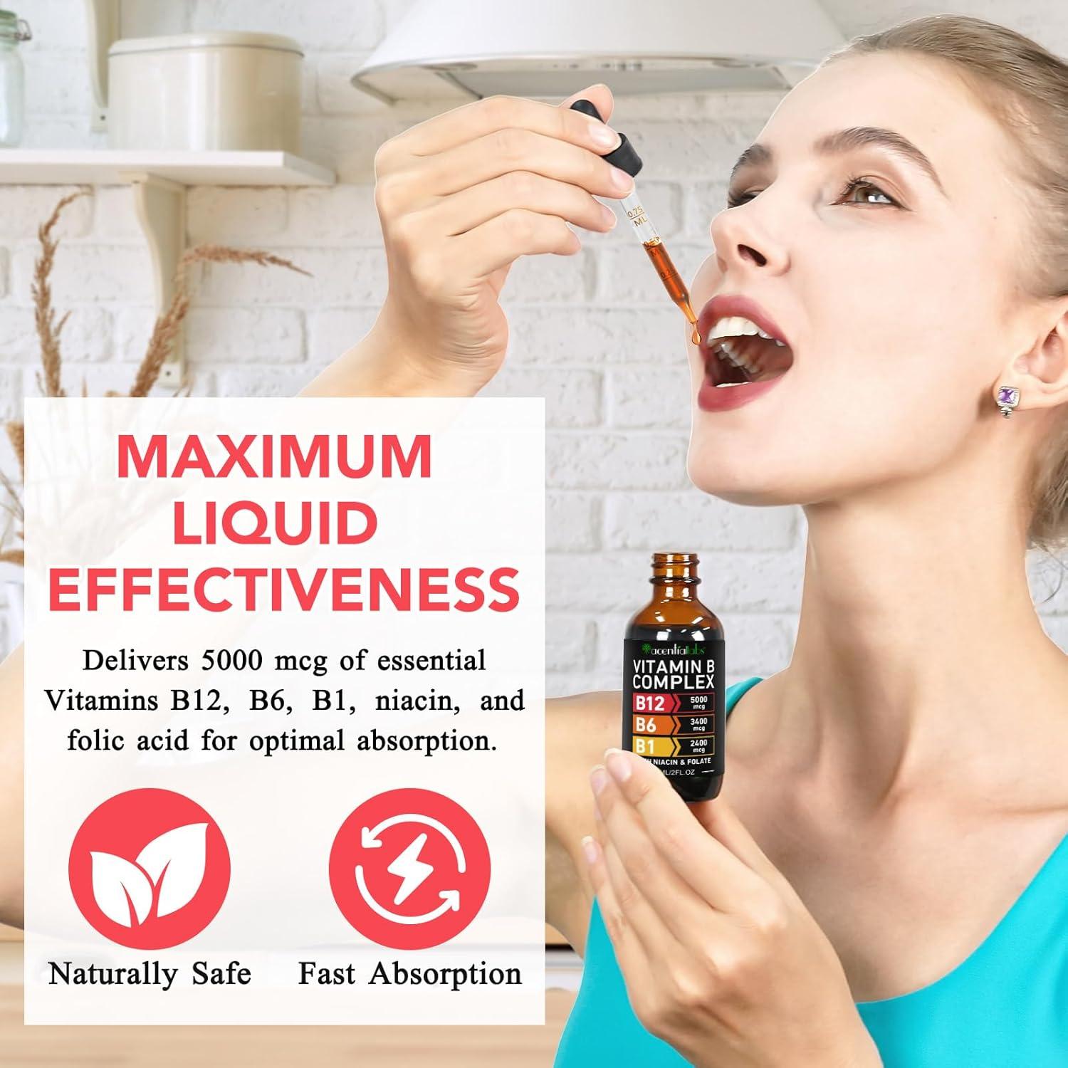 Complejo de Vitamina B Líquido Orgánico 30ml - Vegano, Sin Gluten