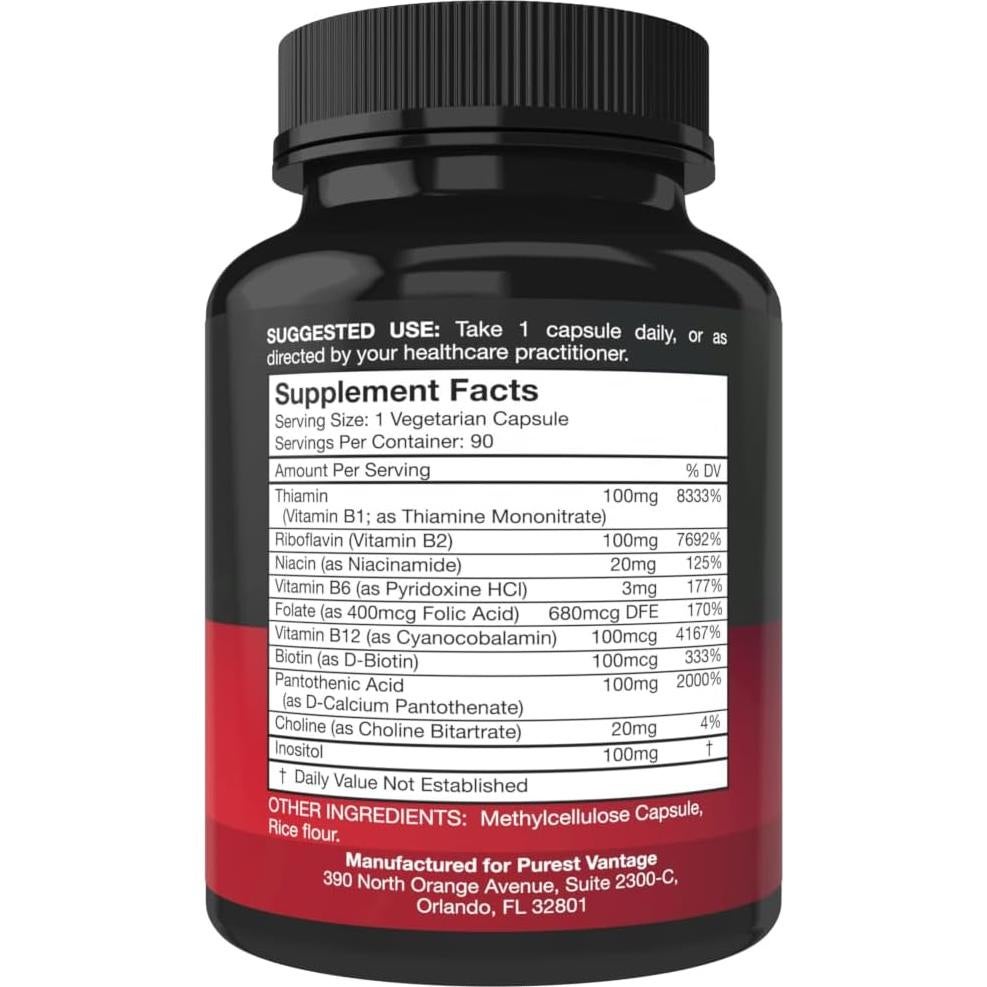 Complejo de Vitaminas B Purest Vantage - 90 Cápsulas Vegetarianas