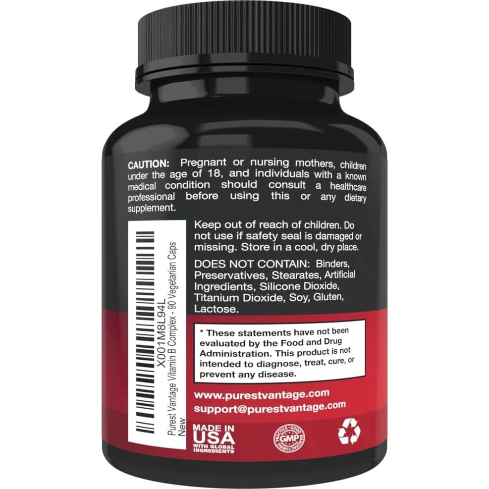 Complejo de Vitaminas B Purest Vantage - 90 Cápsulas Vegetarianas