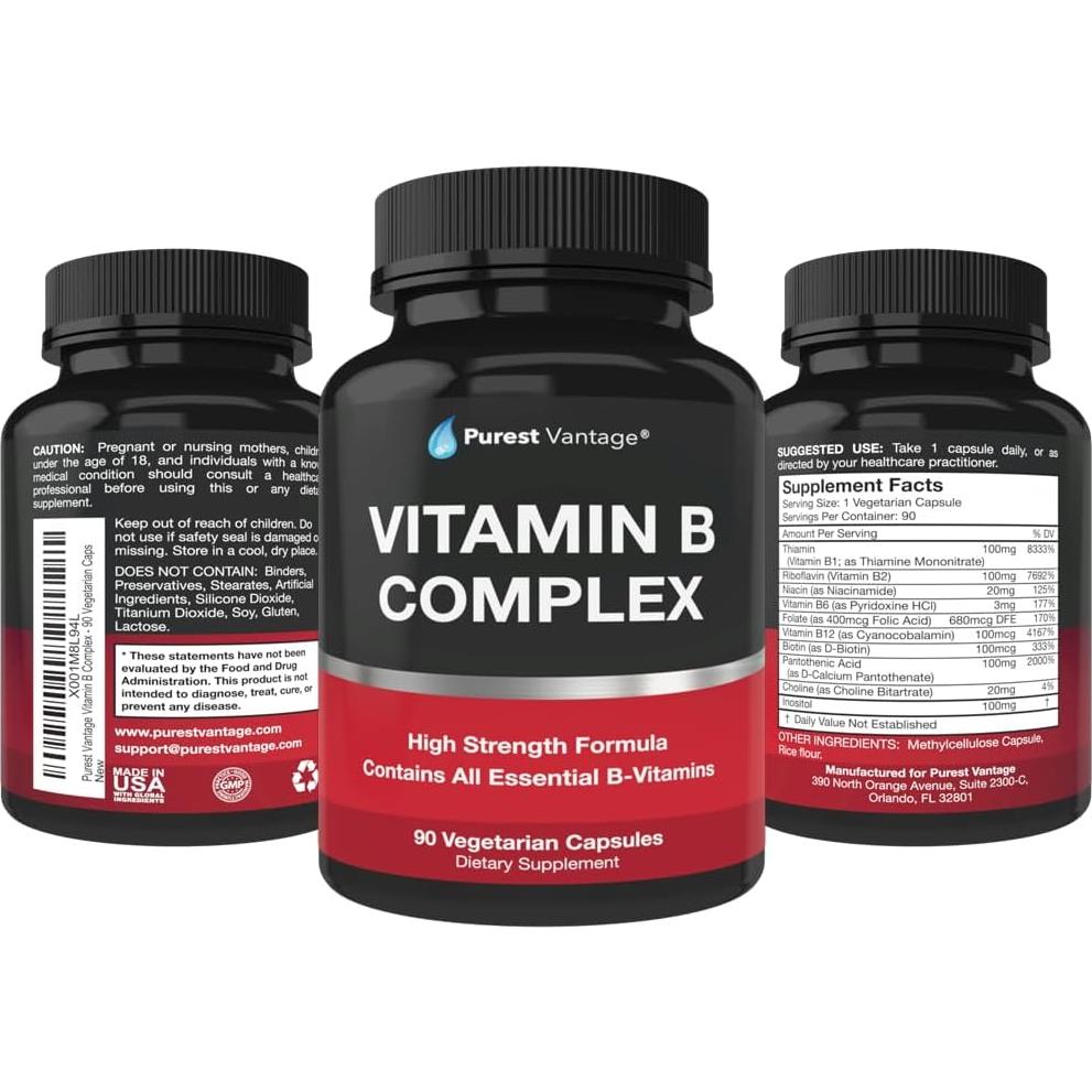 Complejo de Vitaminas B Purest Vantage - 90 Cápsulas Vegetarianas