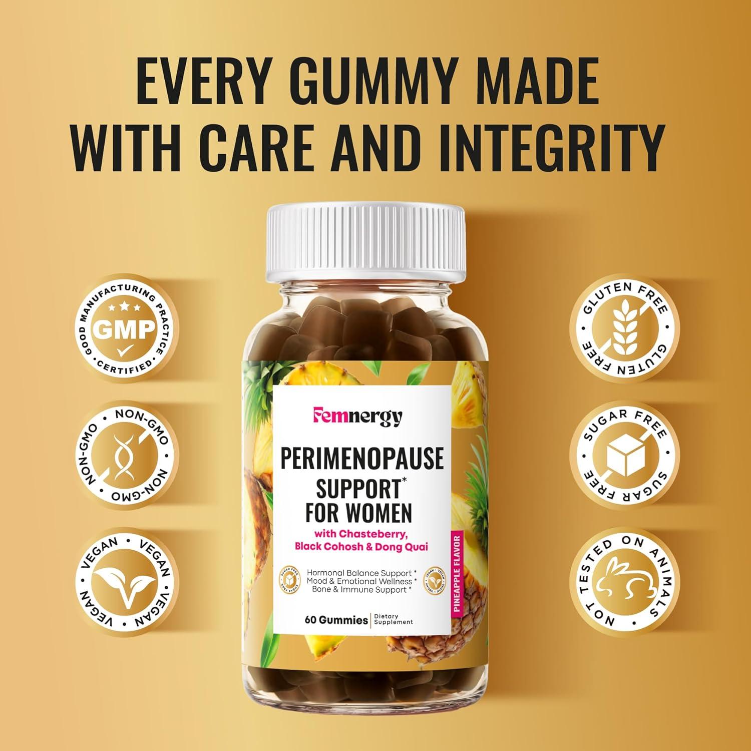 Gomitas Femnergy para Perimenopausia - 60 Unidades, Sabor Piña